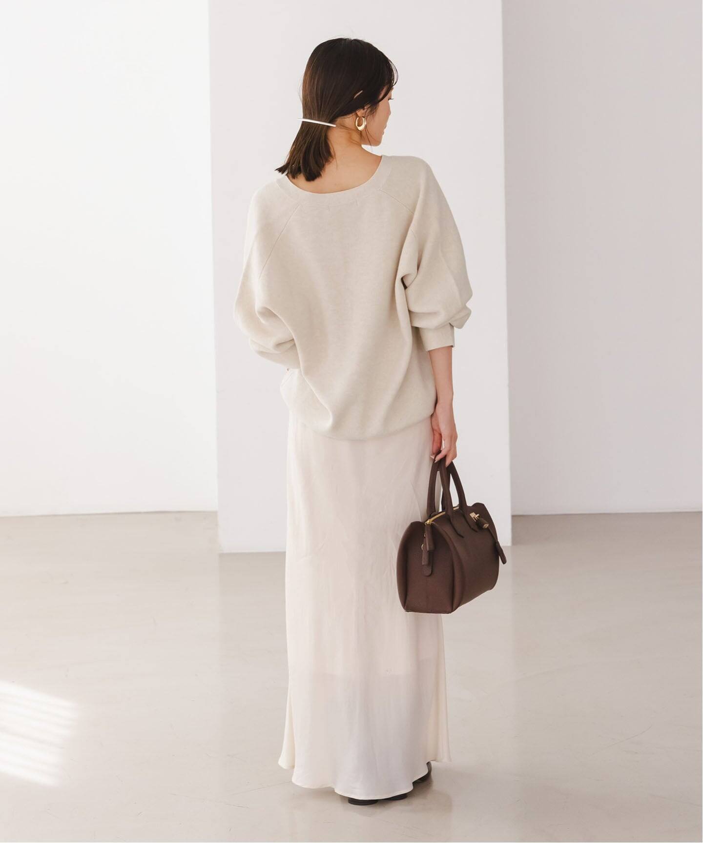 追加》カシミヤMIXスムースVプルオーバー（ニット／セーター）｜NOBLE