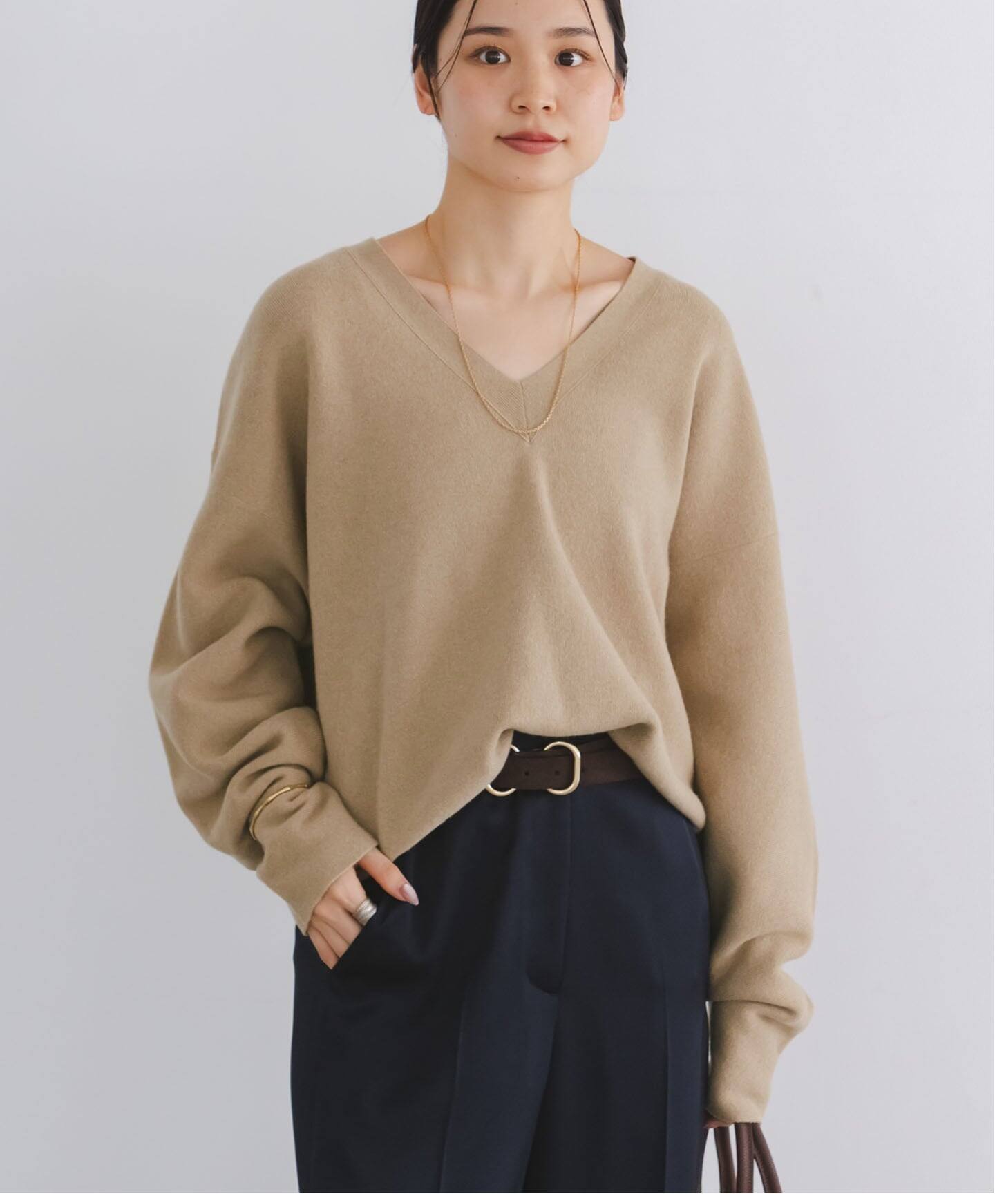 今季カシミヤMIXスムースVプルオーバー2 25FW 追加》カシミヤMIXスムースVプルオーバー2（ニット／セーター）｜NOBLE