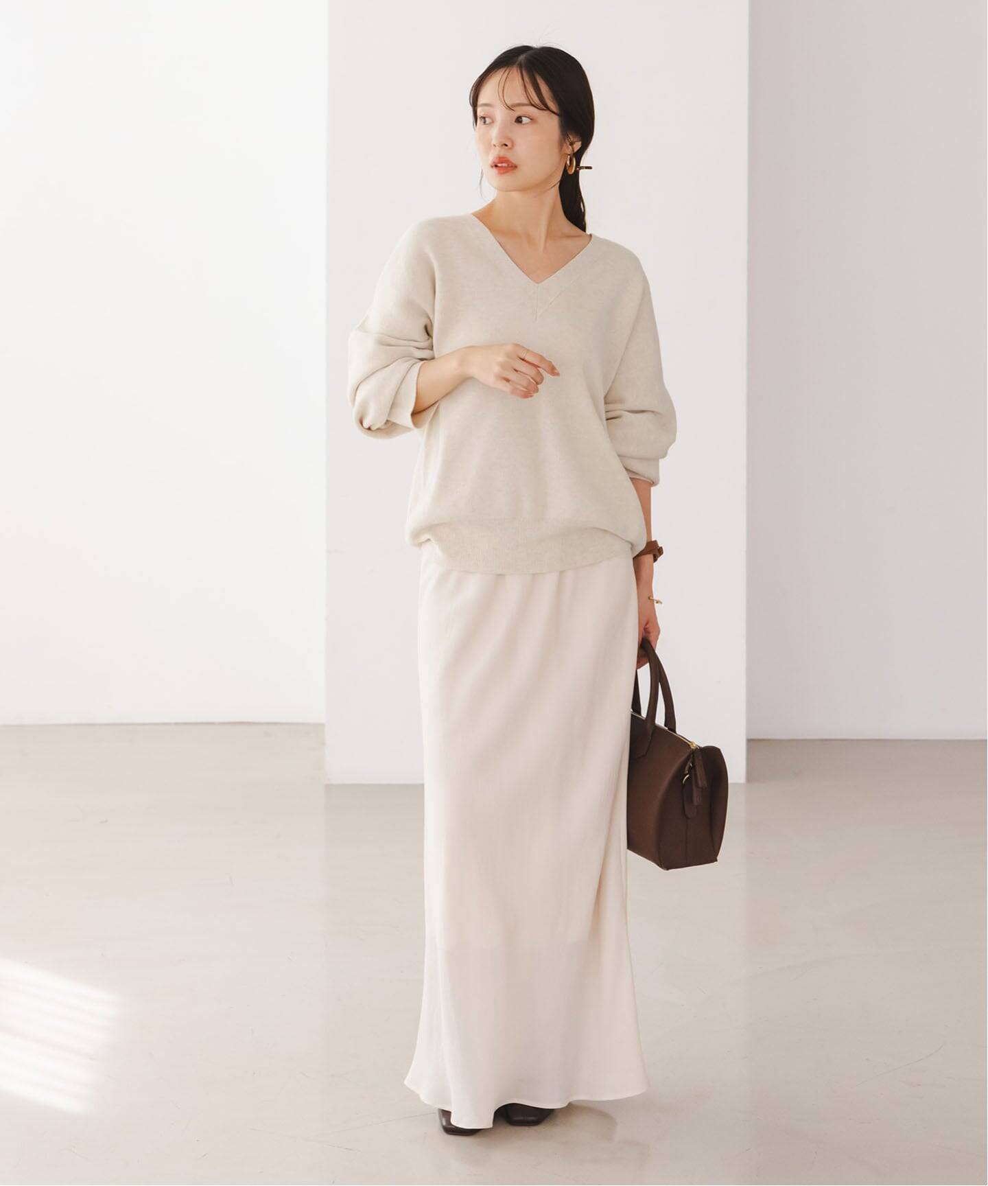 今季カシミヤMIXスムースVプルオーバー2 25FW 追加》カシミヤMIXスムースVプルオーバー2（ニット／セーター）｜NOBLE