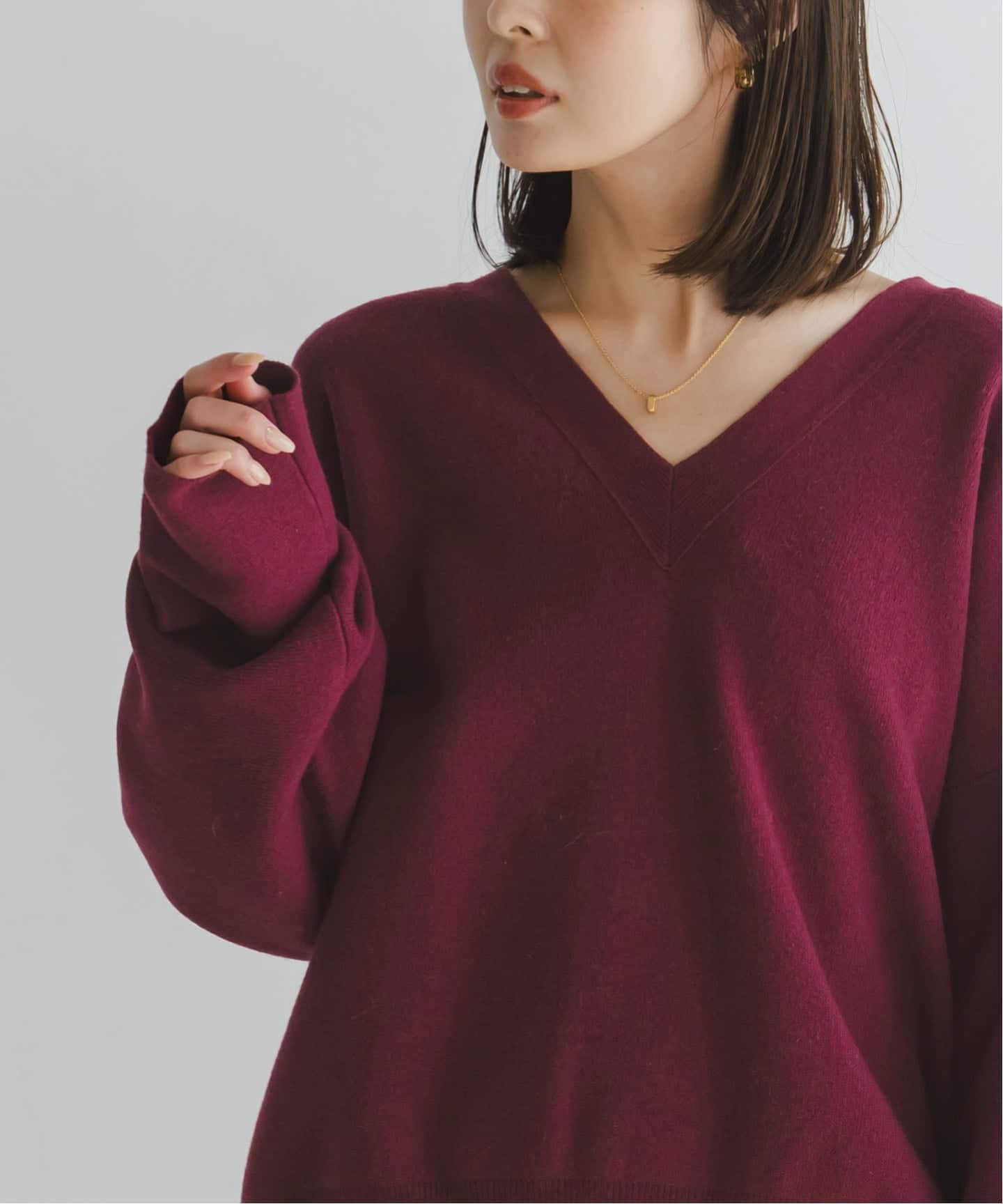 追加》カシミヤMIXスムースVプルオーバー2（ニット／セーター）｜NOBLE