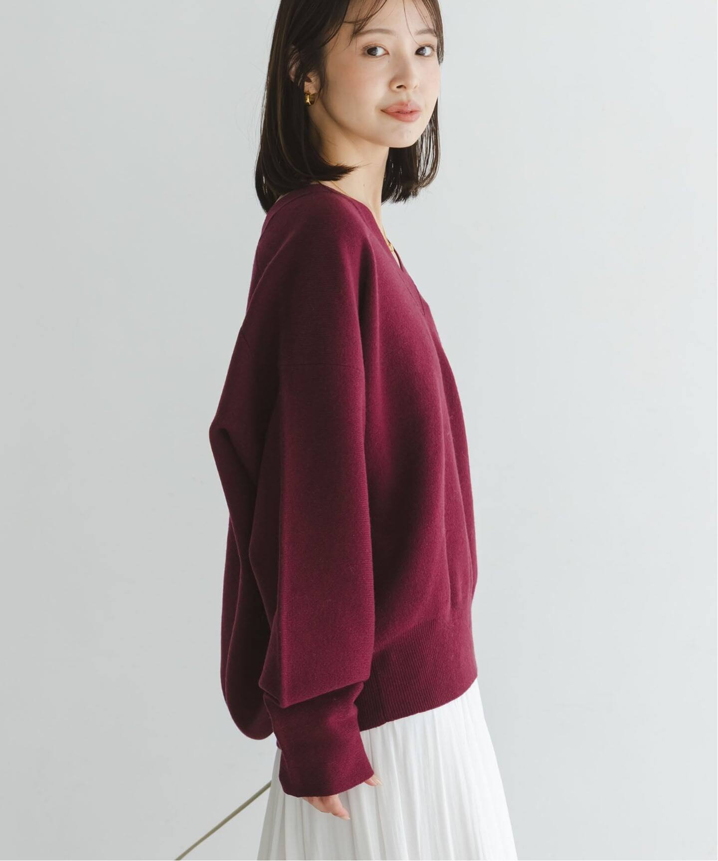 追加》カシミヤMIXスムースVプルオーバー2（ニット／セーター）｜NOBLE