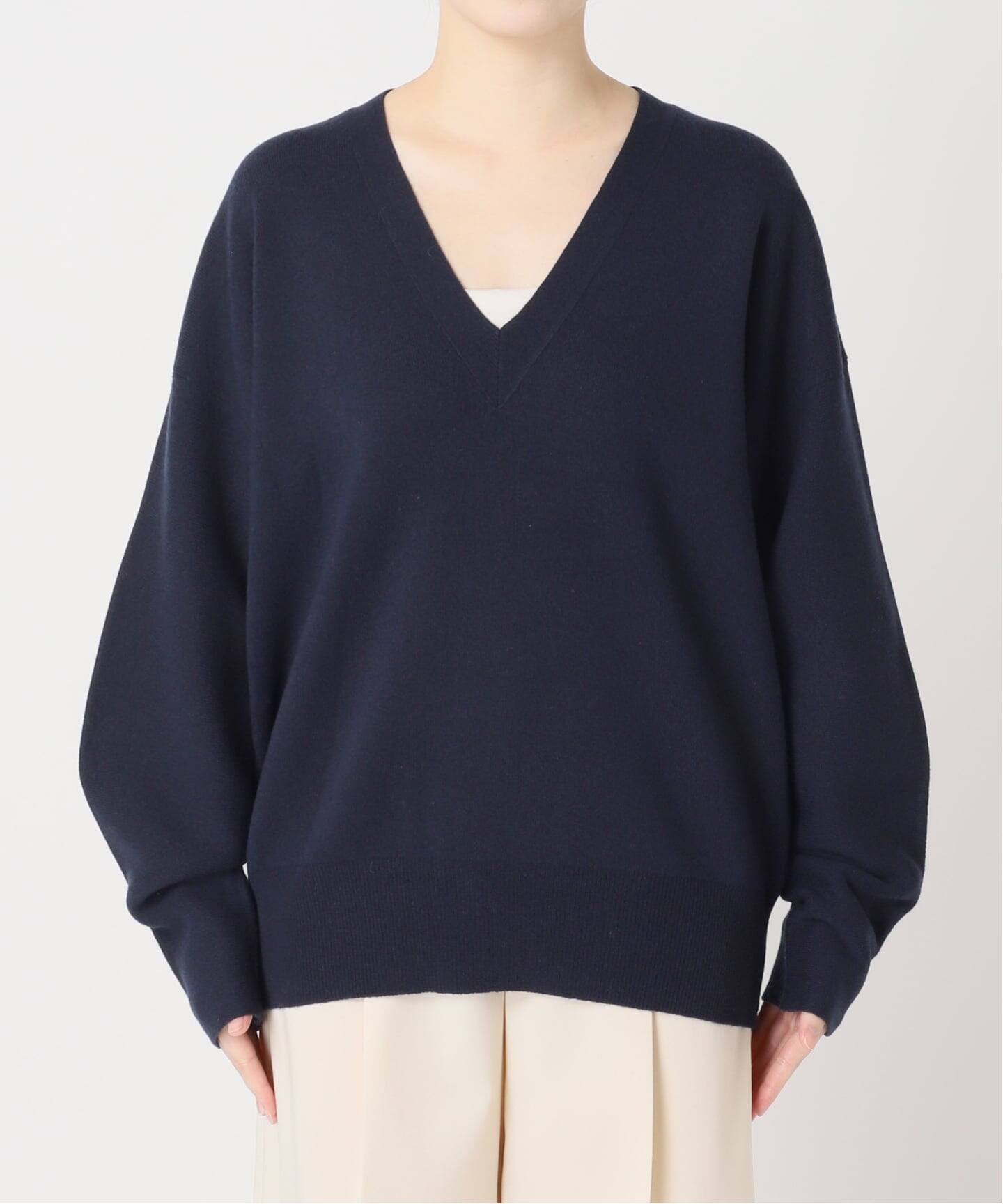 追加》カシミヤMIXスムースVプルオーバー2（ニット／セーター）｜NOBLE