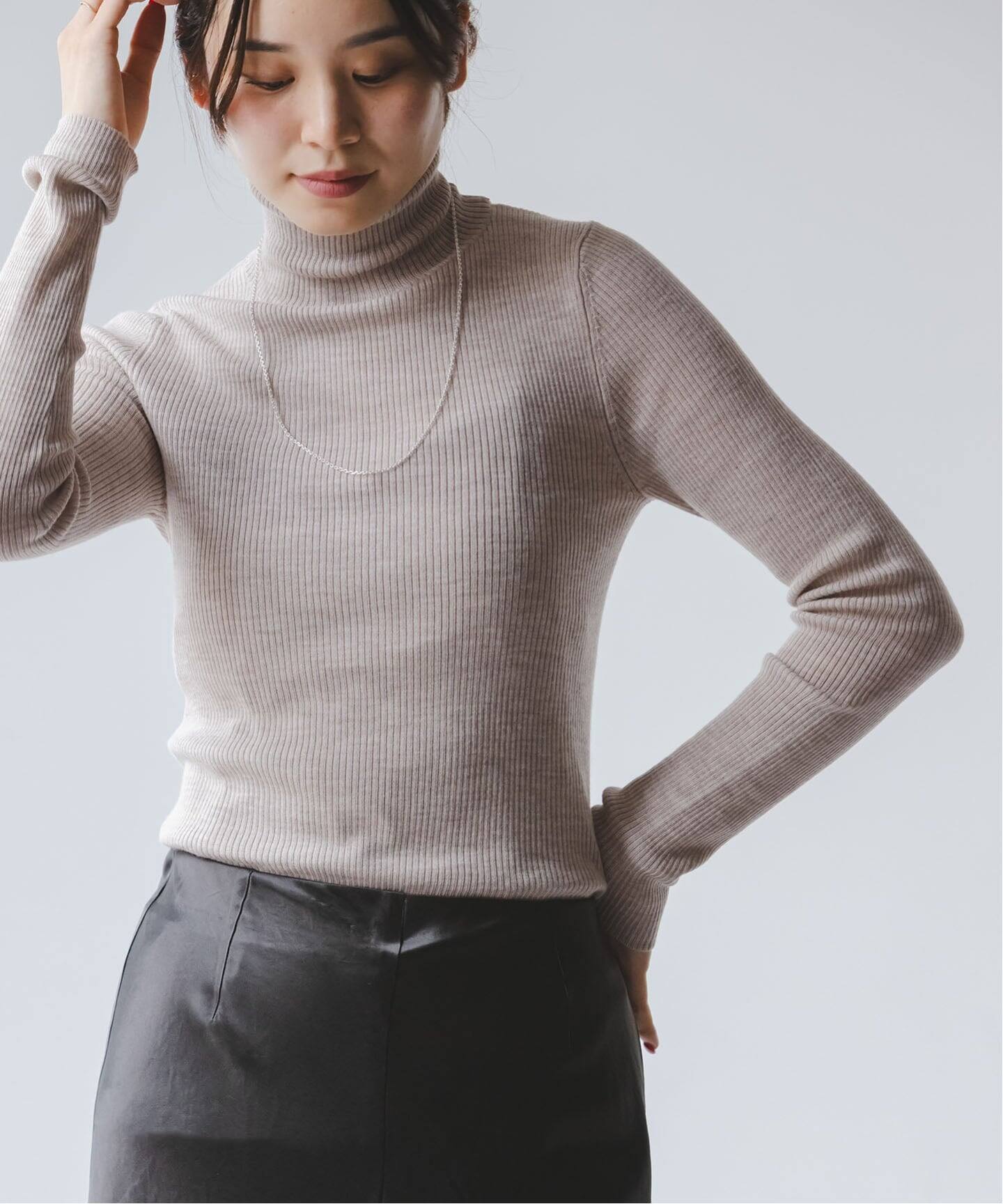 追加》リブタートルネックニット（ニット／セーター）｜NOBLE