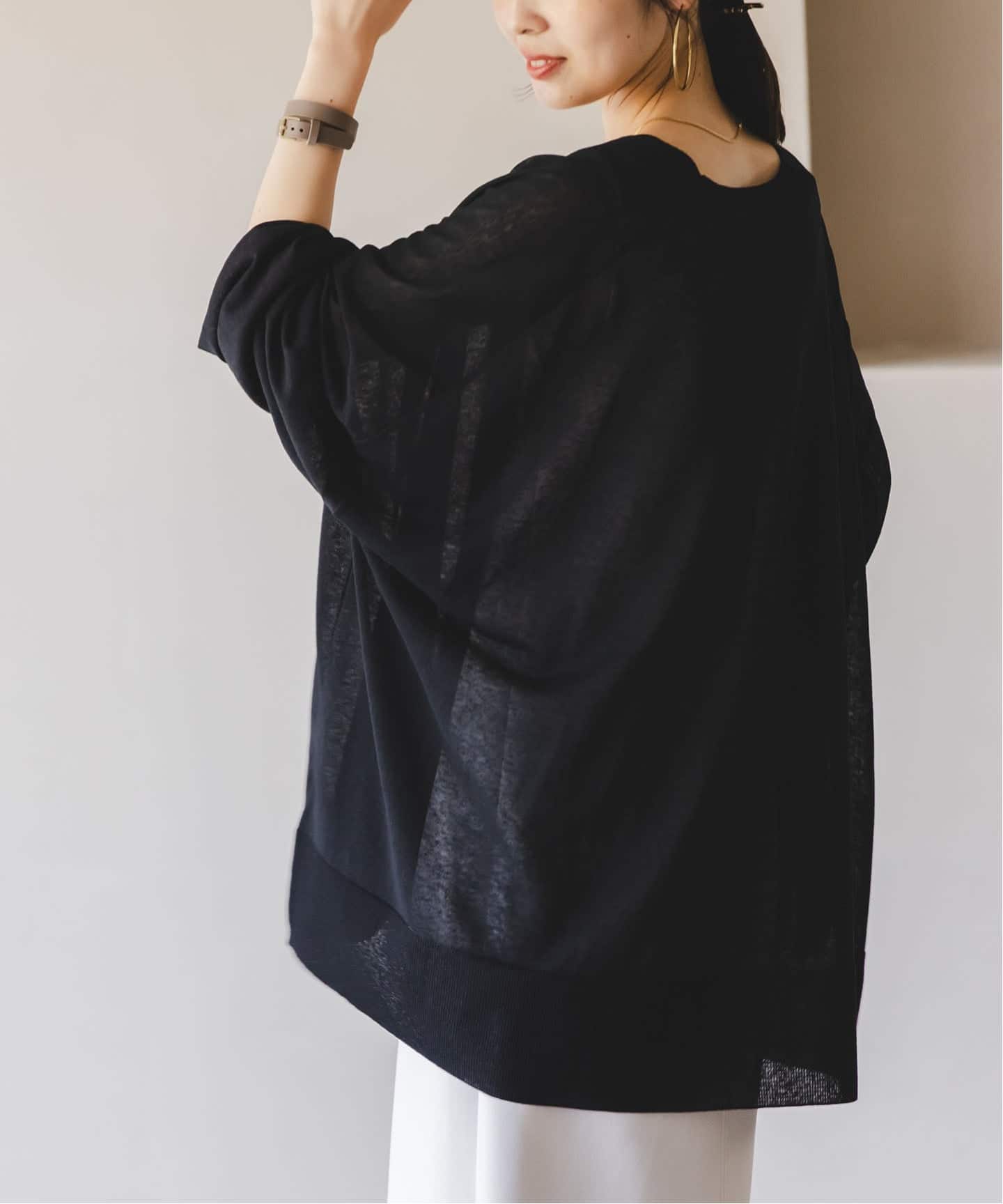 WEB限定追加》【洗える】18Gシアー オーバーサイズカーディガン3