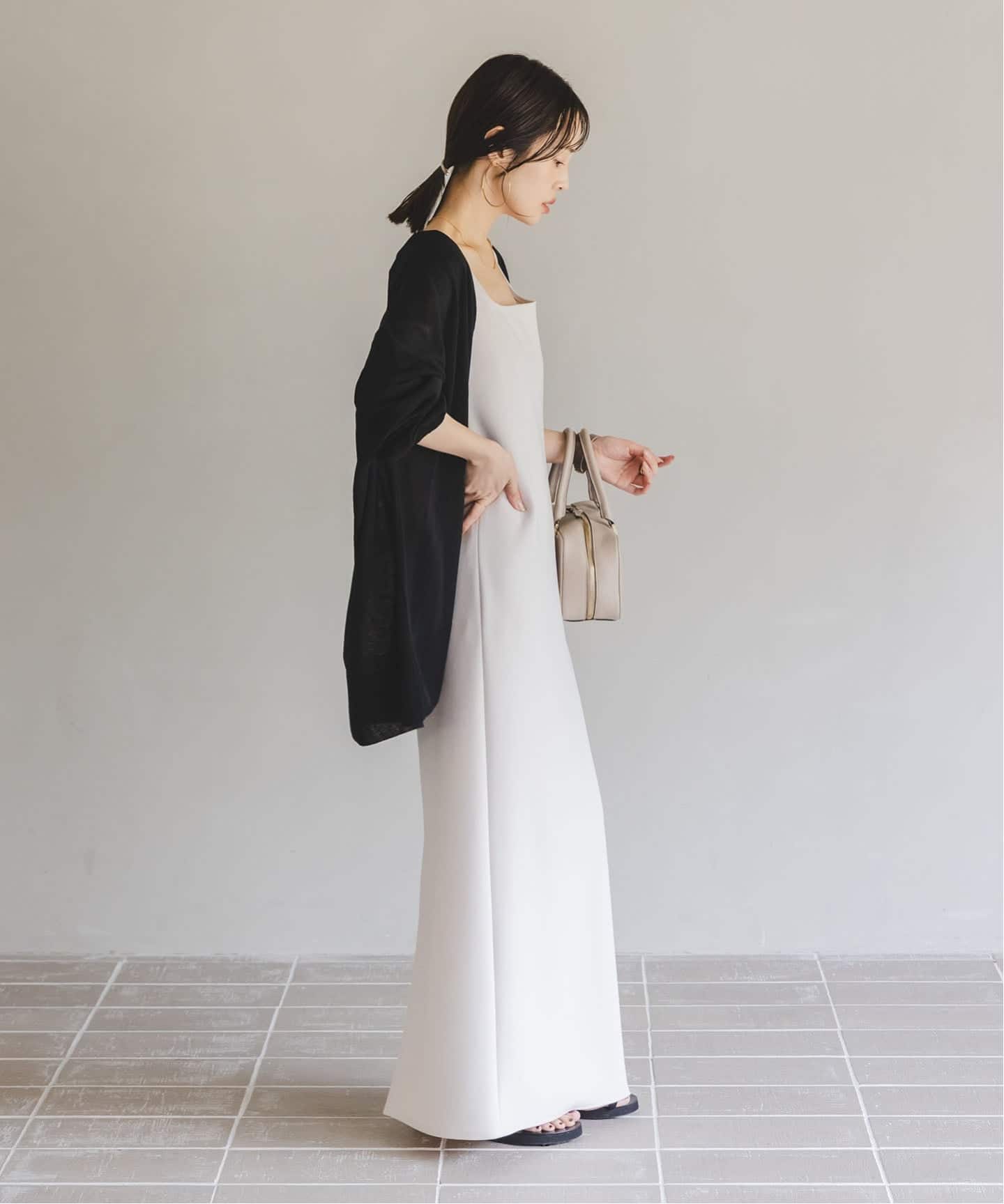 ✨極美品✨ ノーブル 24SS 18Gシアーカーディガン２ リネン混 洗える WEB限定追加》【洗える】18Gシアー オーバーサイズカーディガン2