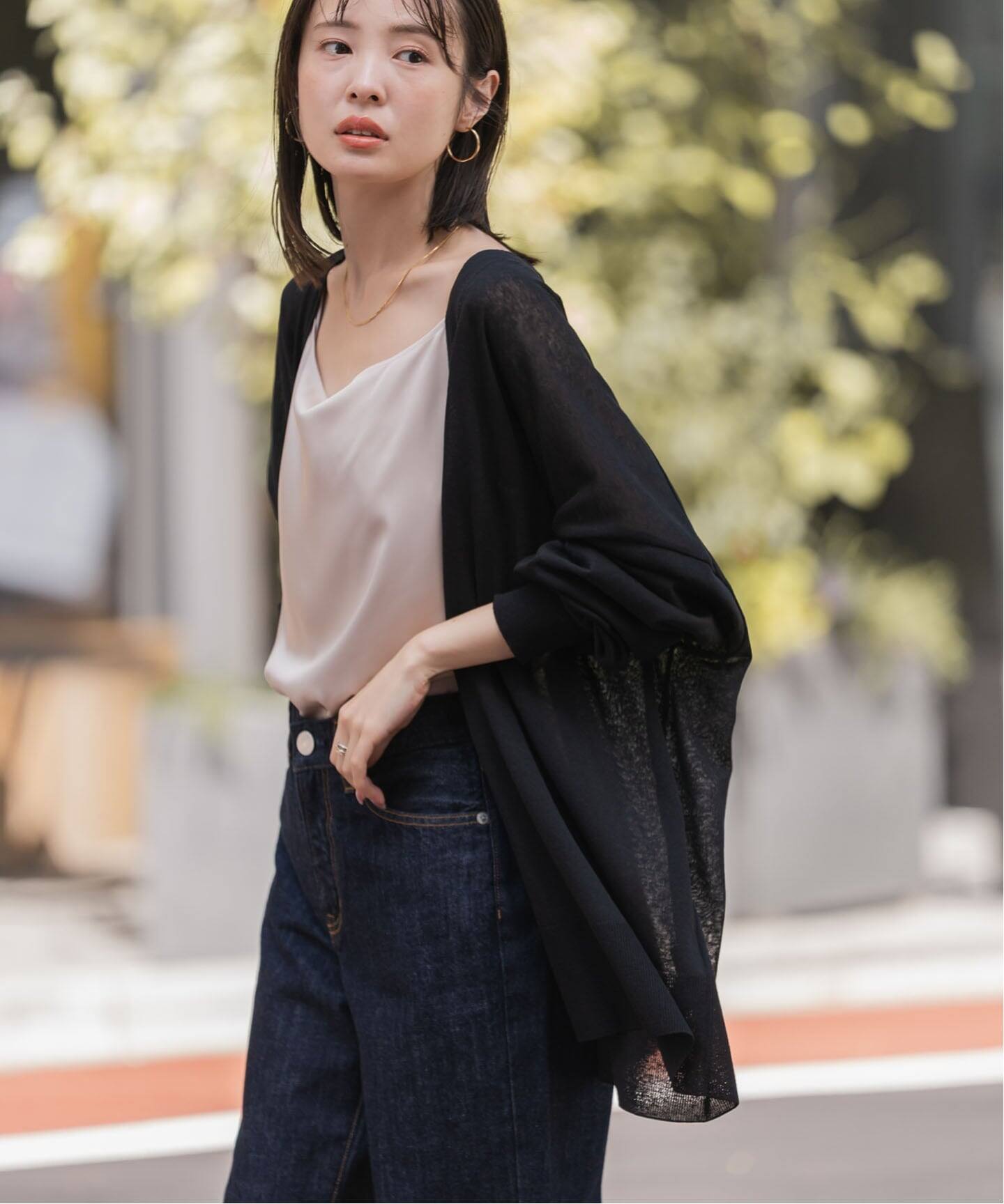 WEB限定追加》【洗える】18Gシアー オーバーサイズカーディガン3