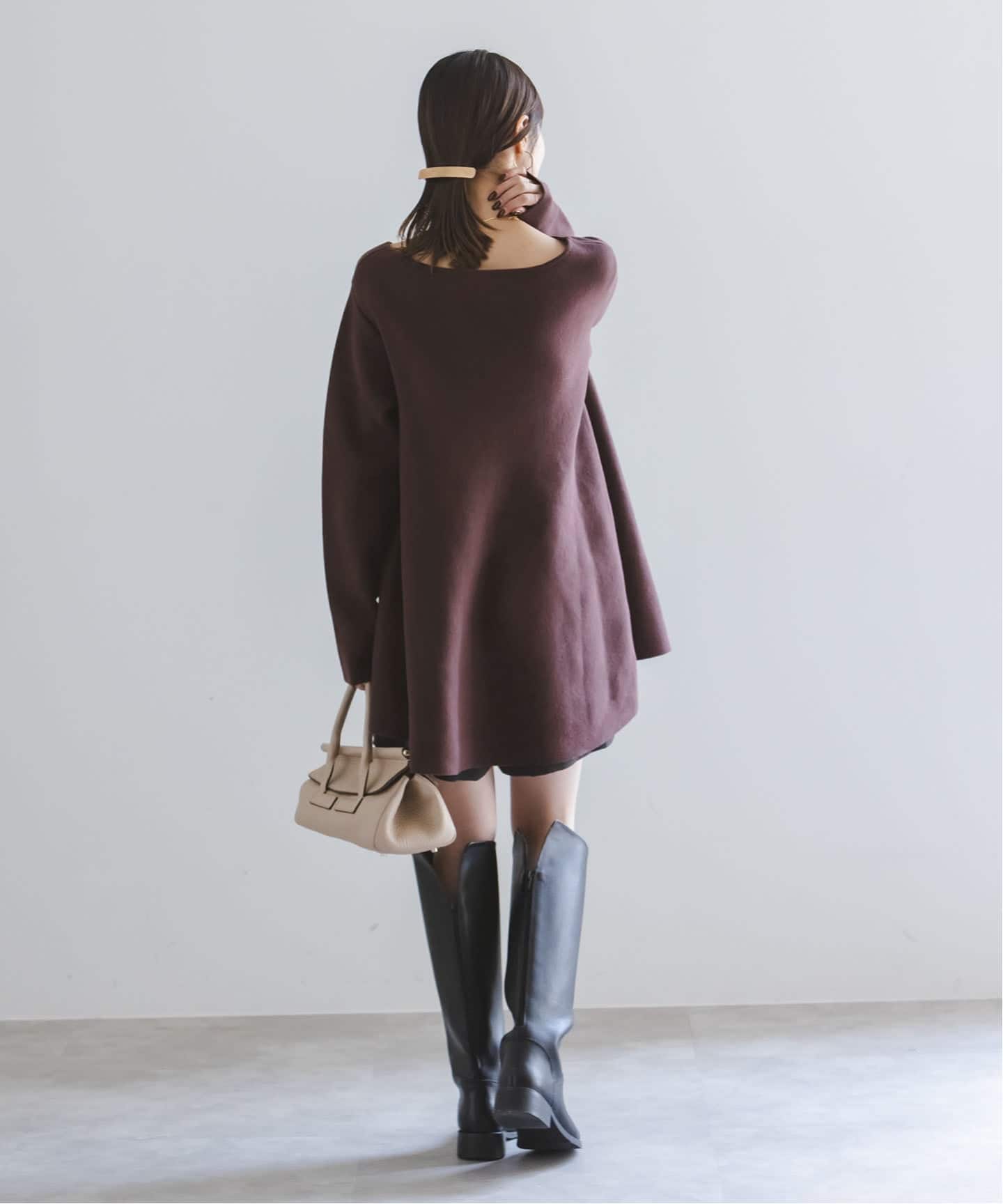 NOBLEノーブル 2025AW テントライン フレアニット新品【フリー