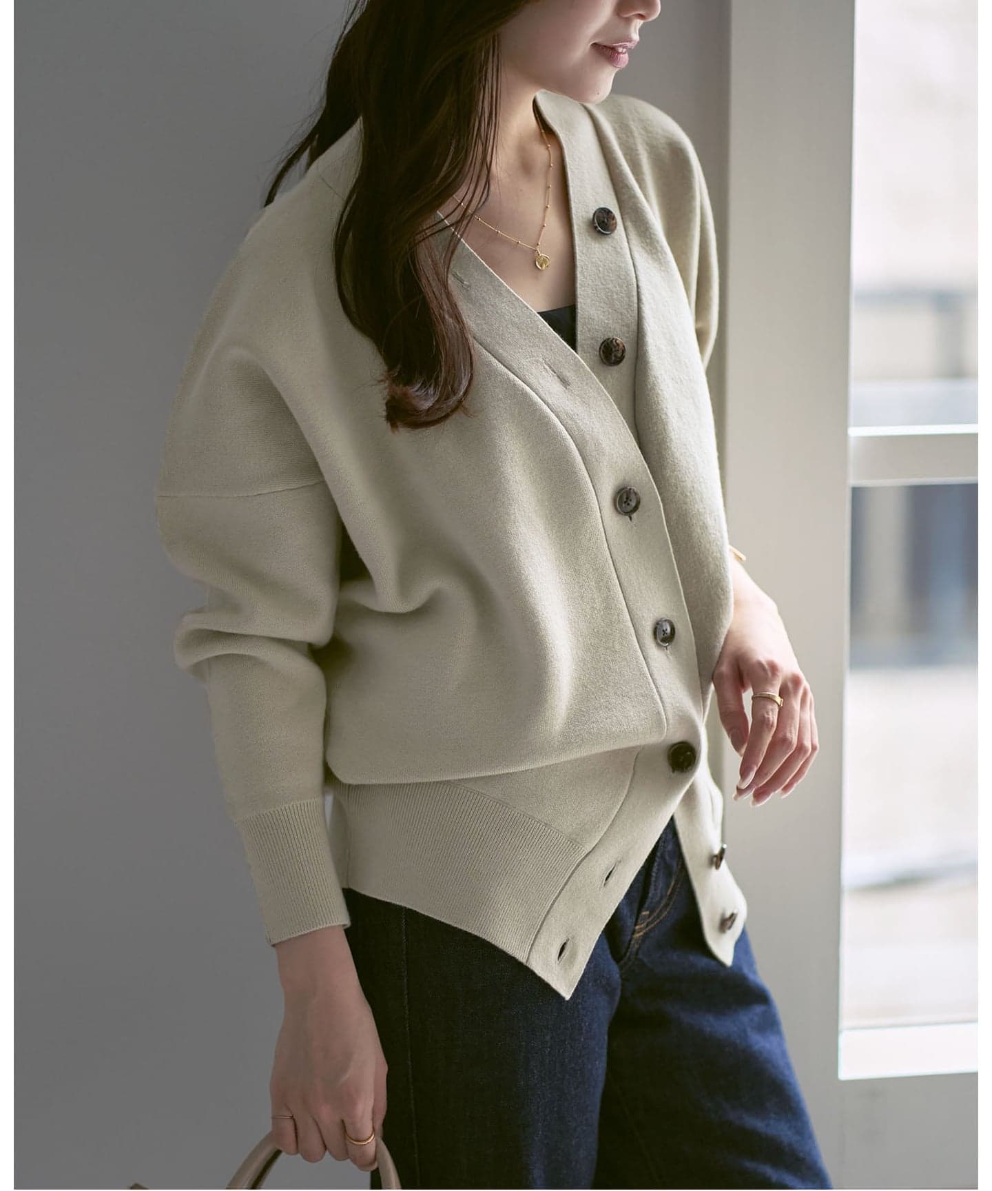 【美品】NOBLE Vネックカーディガン NOBLE（ノーブル） カーディガン 「追加」Vネックドルマンカーディガン