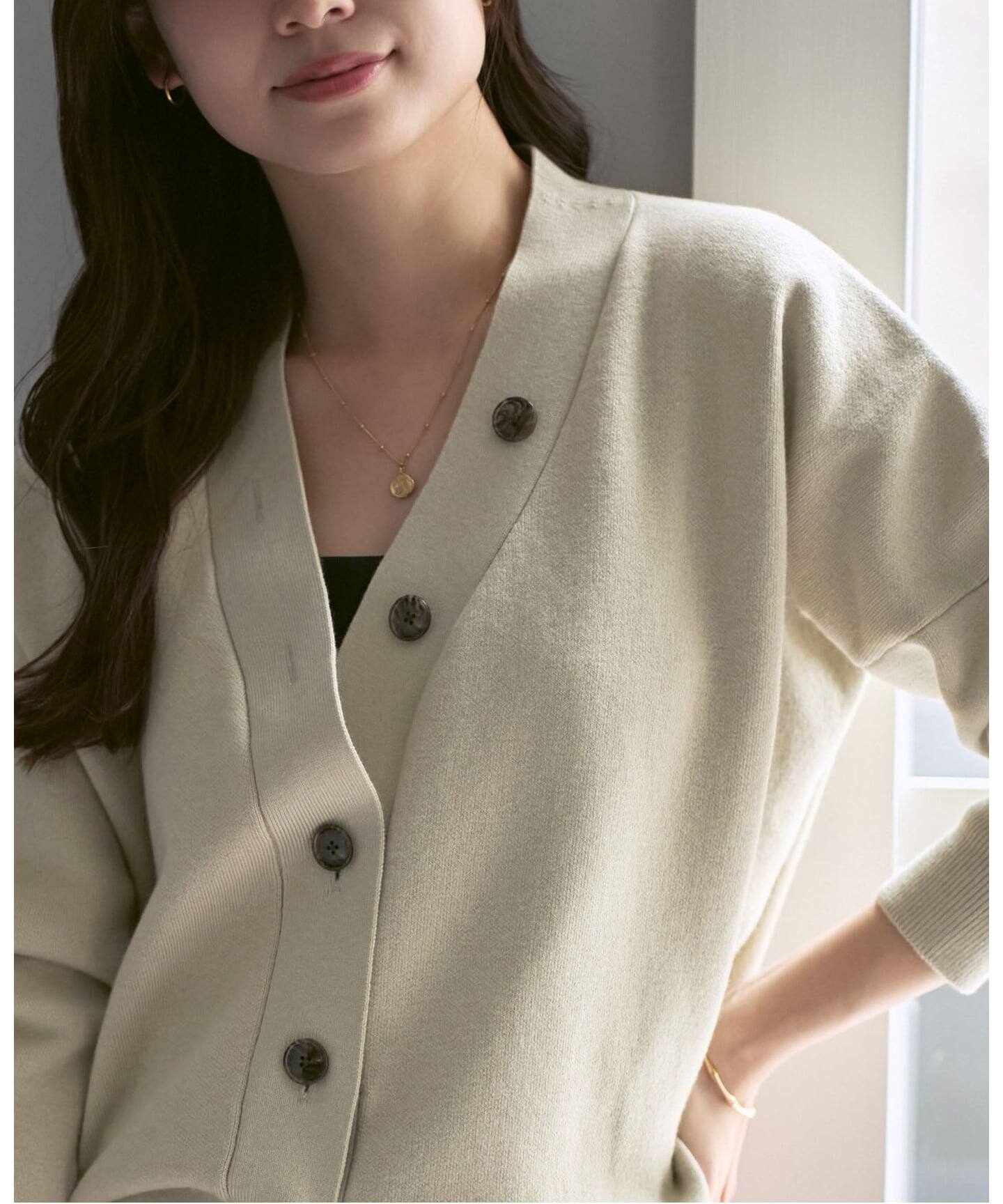 【美品】NOBLE Vネックカーディガン NOBLE（ノーブル） カーディガン 「追加」Vネックドルマンカーディガン