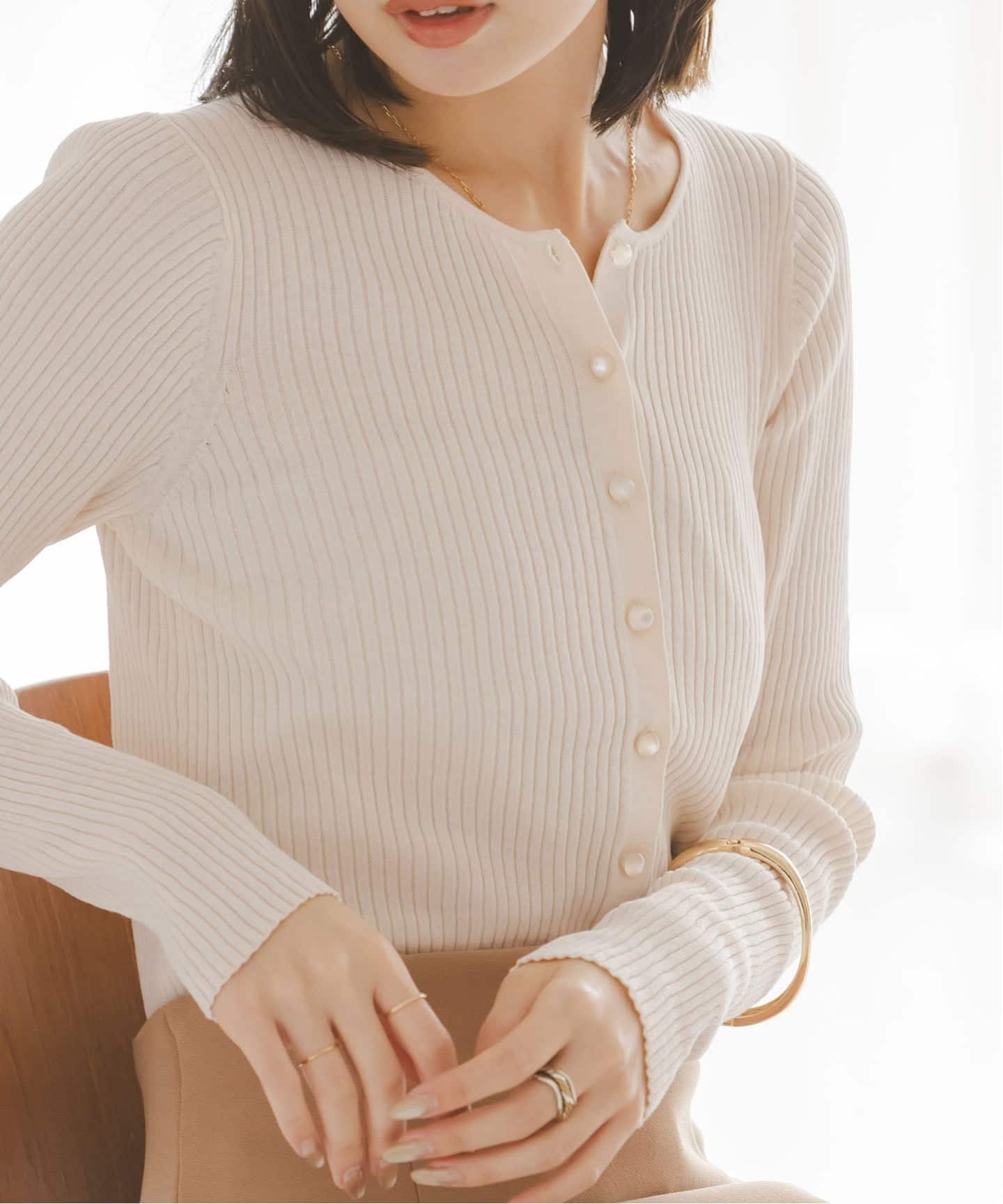 CO/SILK リブカーディガン（カーディガン）｜NOBLE（ノーブル）の通販