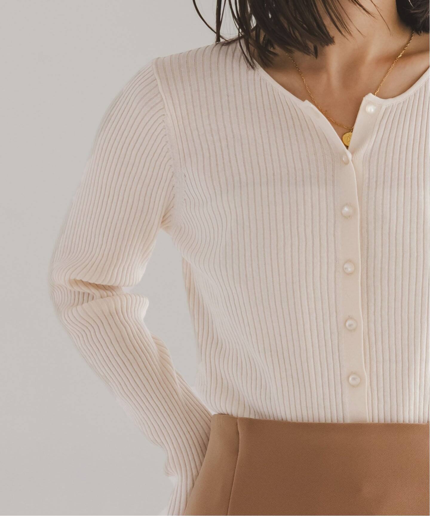 CO/SILK リブカーディガン（カーディガン）｜NOBLE（ノーブル）の通販