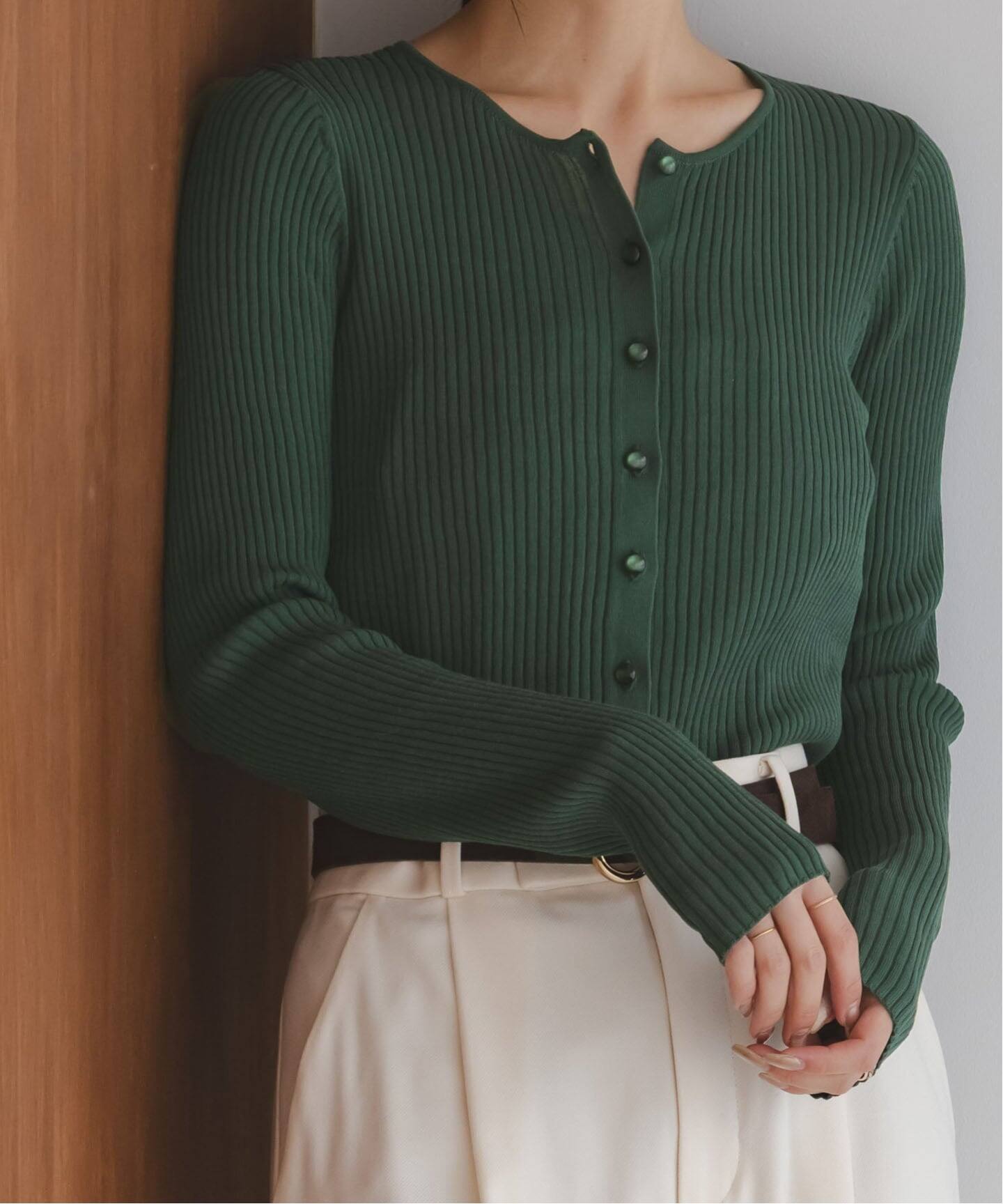 CO/SILK リブカーディガン（カーディガン）｜NOBLE（ノーブル）の通販