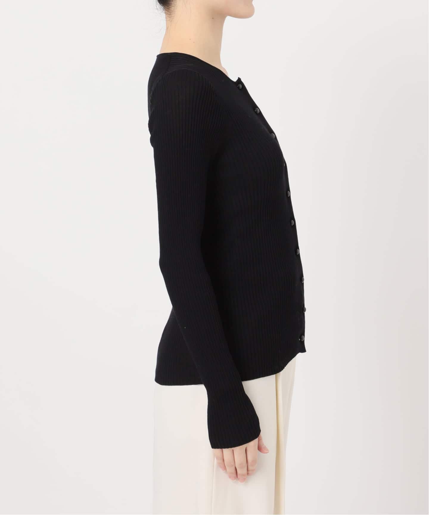 CO/SILK リブカーディガン ブラック NOBLE｜《追加》CO/SILK リブカーディガン | Rakuten Fashion(楽天 トップス