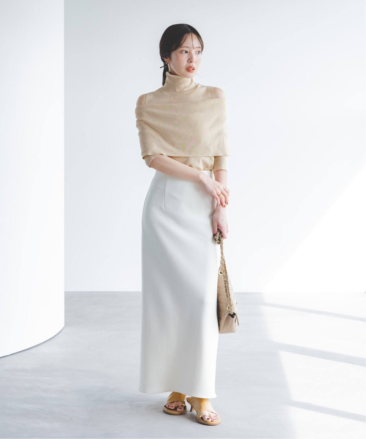 追加》ハイネックオフショルニット（ニット／セーター）｜NOBLE  