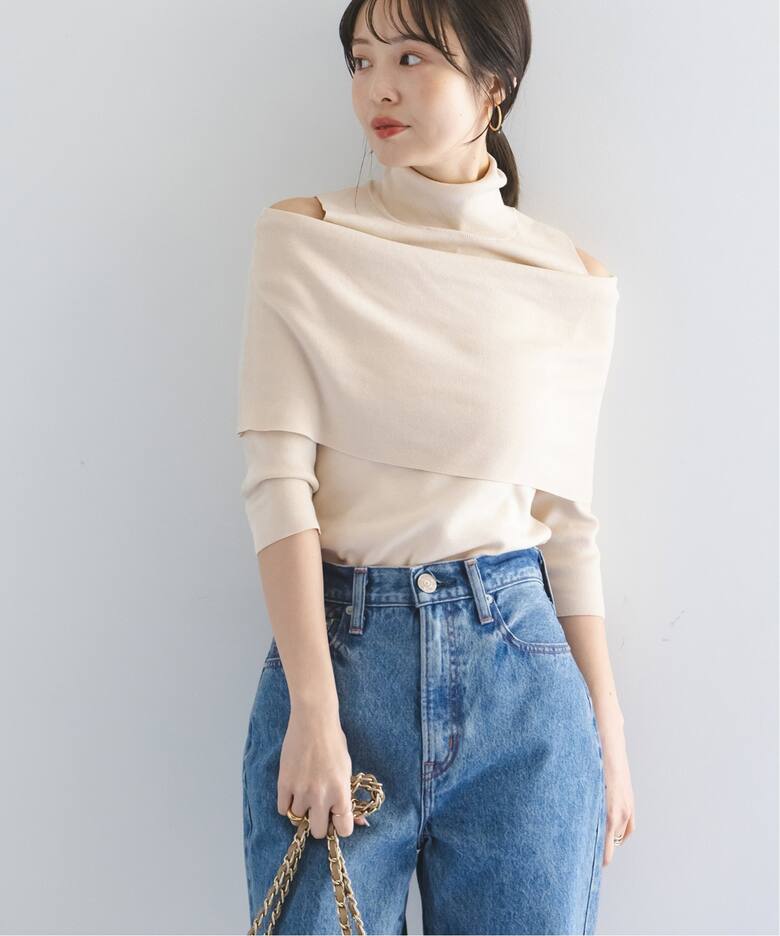 追加》ハイネックオフショルニット（ニット／セーター）｜NOBLE  