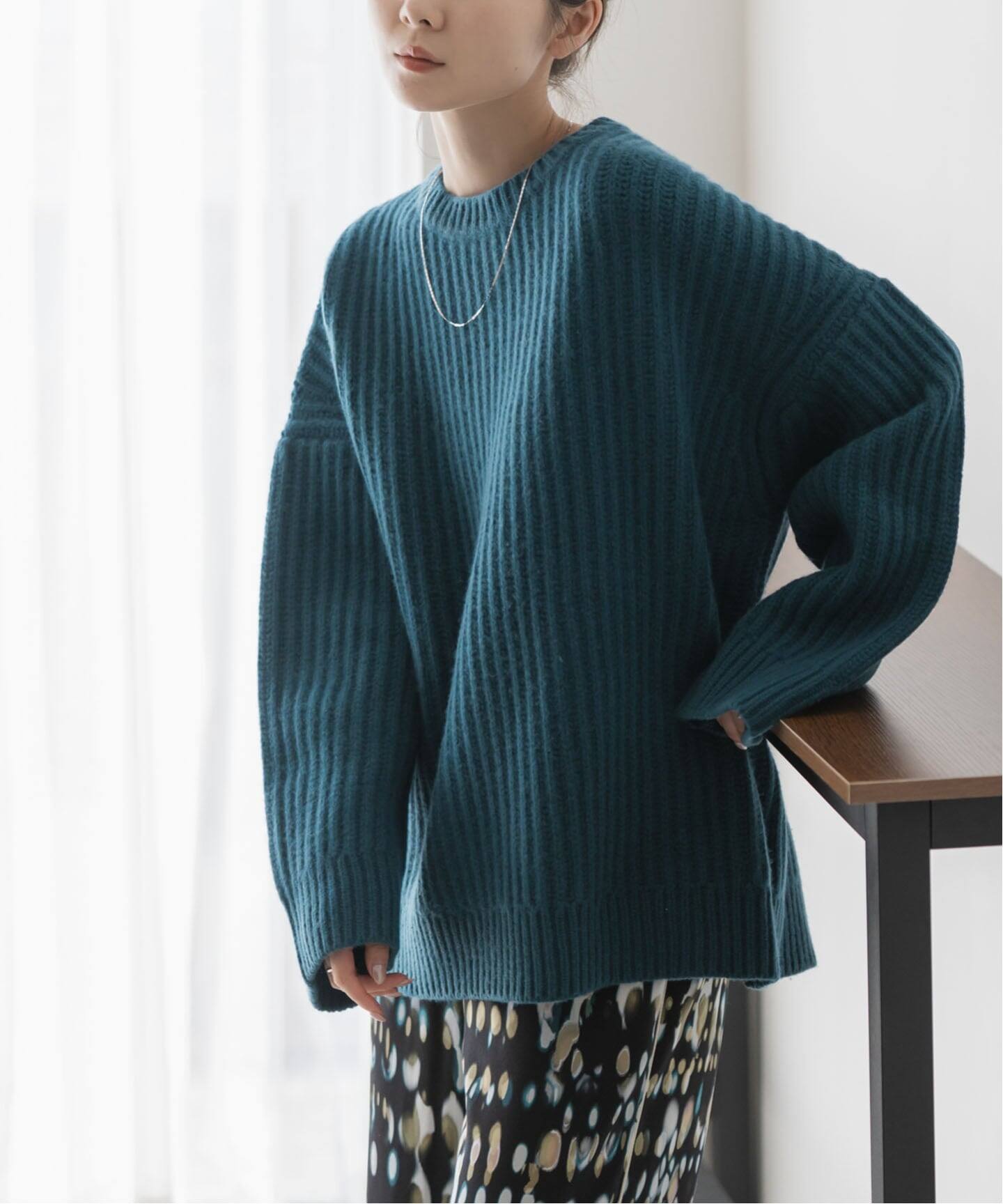 Noble 今季売り切れ　美品　ニット　定価14300円 NOBLE ニット セーター カシミヤMIX スムースVプルオーバー