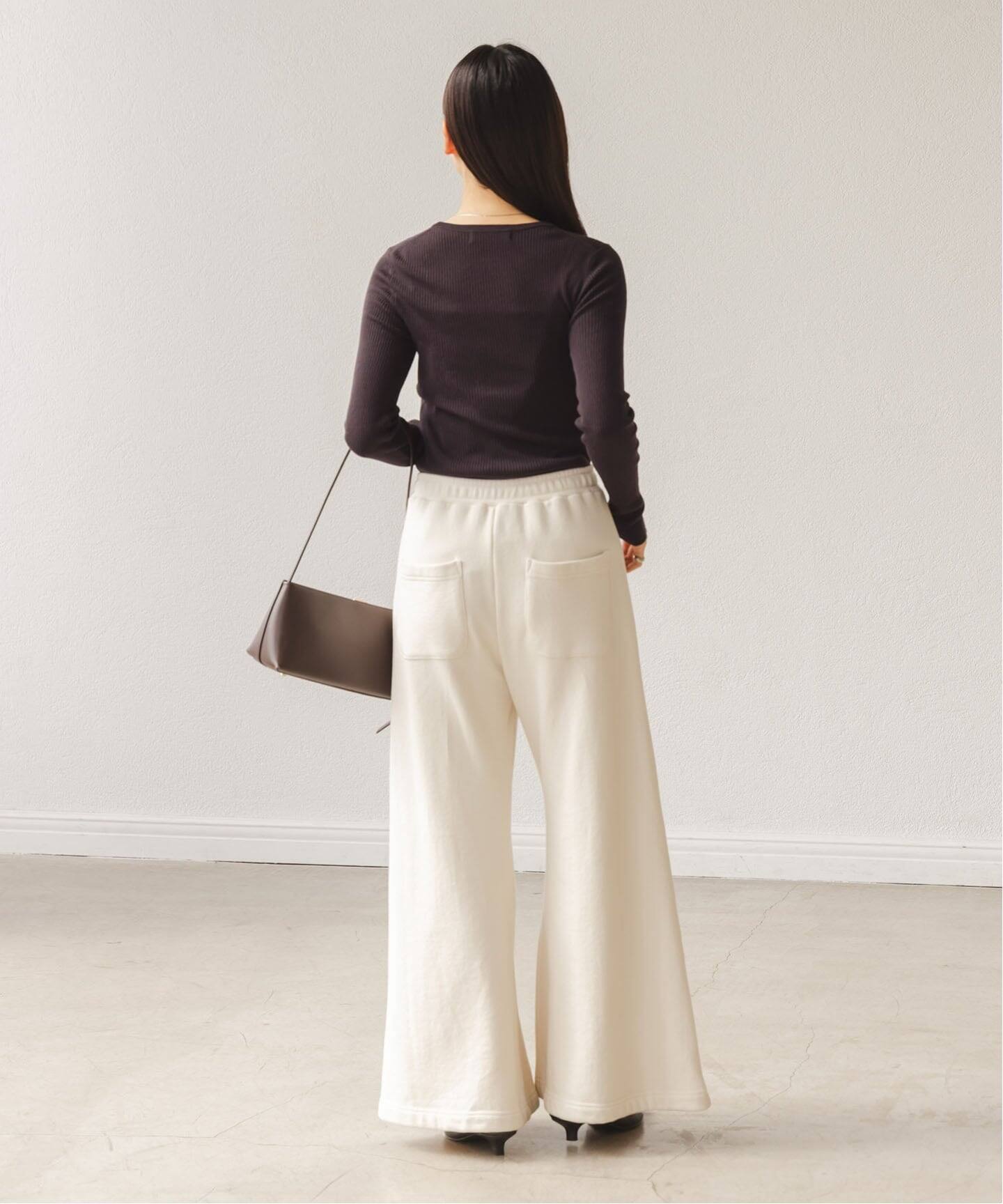 【新品タグ付き】　2025AW noble リブクルーネックニット ブラウン 追加》リブクルーネックニット（ニット／セーター）｜NOBLE（ノーブル