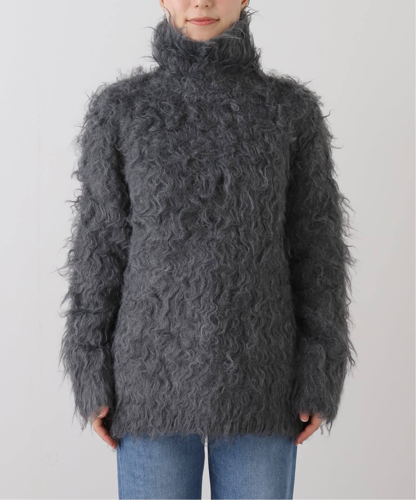determ/デターム Open Back Shaggy Turtleneck Knit（ニット／セーター