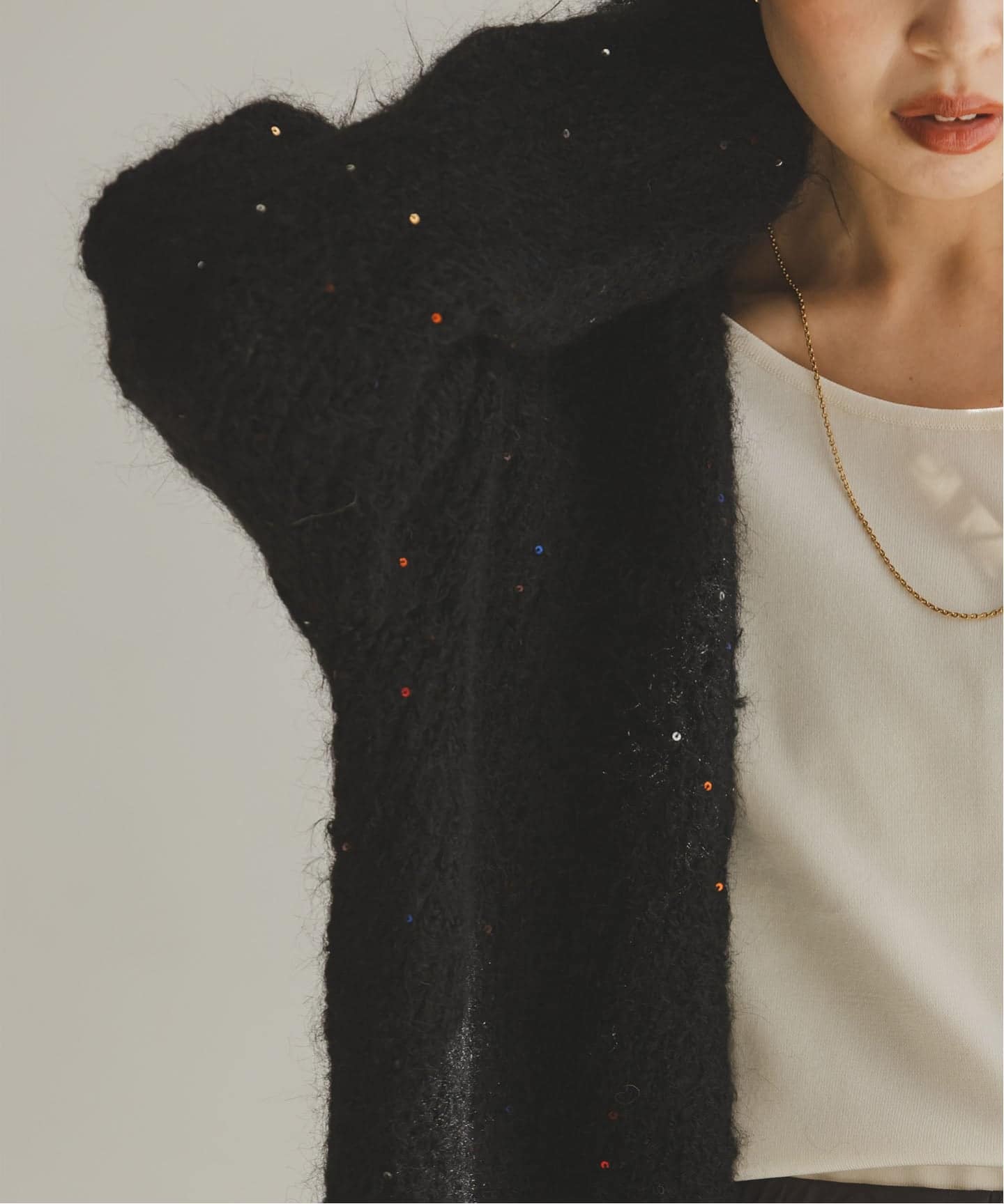 COUTURE D'ADAM/クチュールドアダム Sequin Fluffy Knit カーディガン