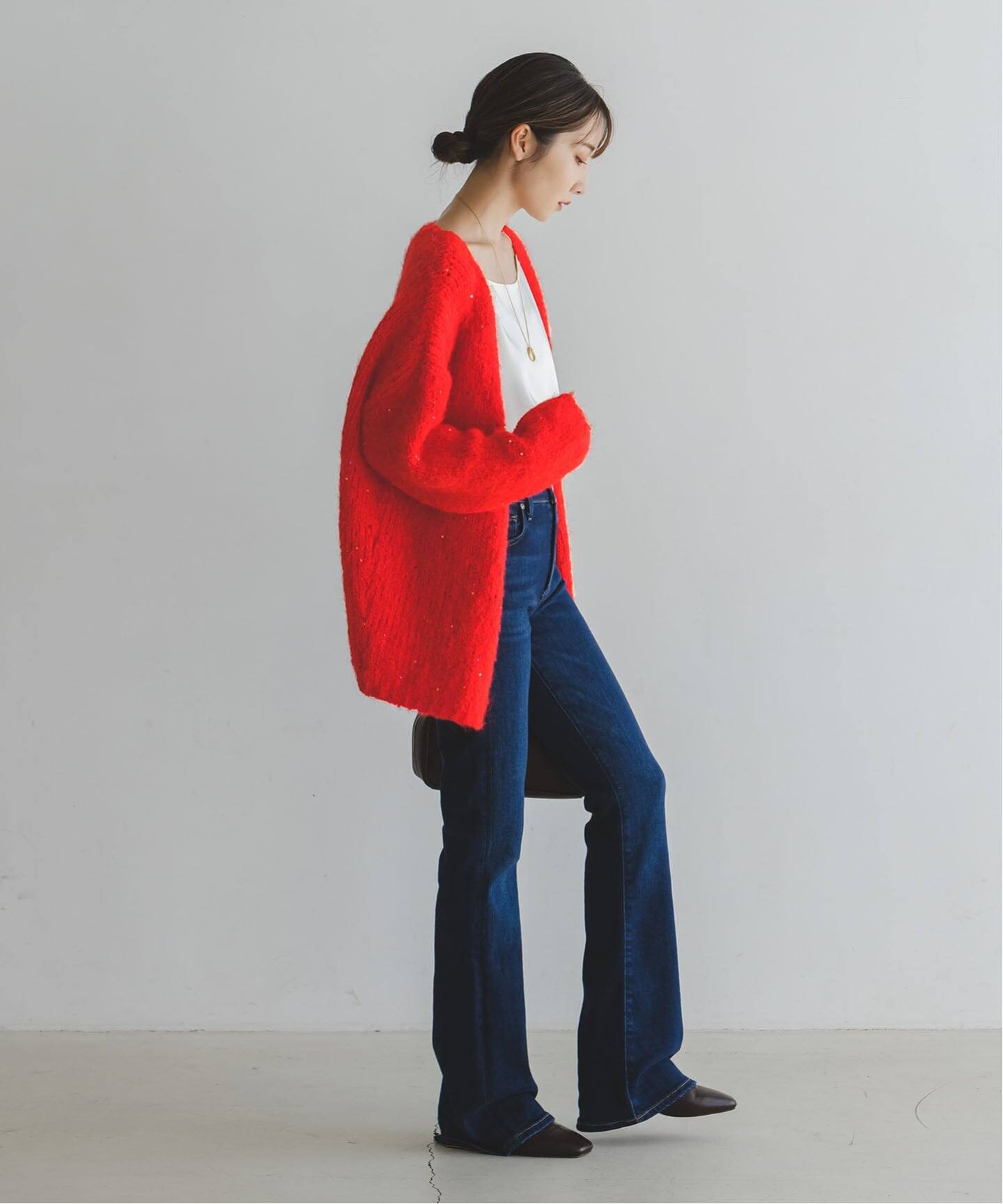 NOBLE COUTURE D’ADAM カーディガン COUTURE D'ADAM/クチュールドアダム Sequin Fluffy Knit カーディガン