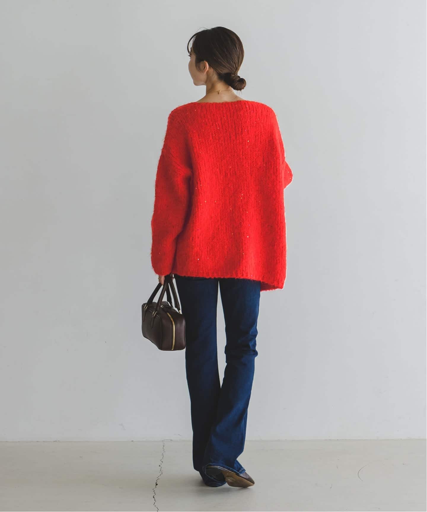 noble クチュールアダム　カーディガン COUTURE D'ADAM/クチュールドアダム Sequin Fluffy Knit カーディガン