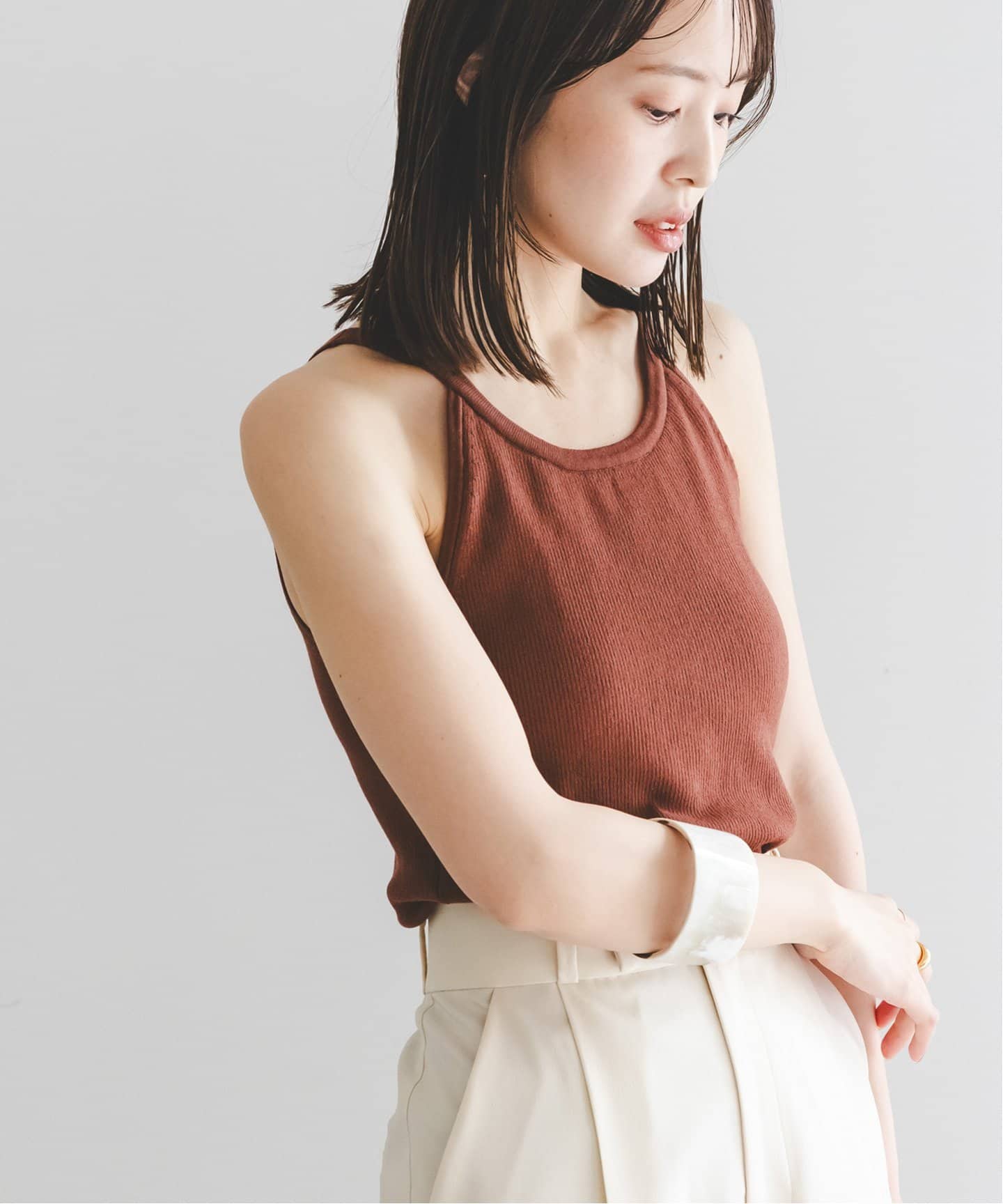 ADAWAS/アダワズ STRETCH COTTON TANKTOP（カップ付きインナー