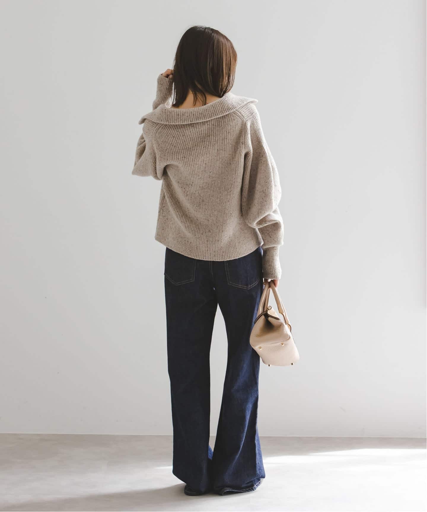 NOBLE別注》Venit/ヴェニット ネップツイードパフスリーブカーディガン