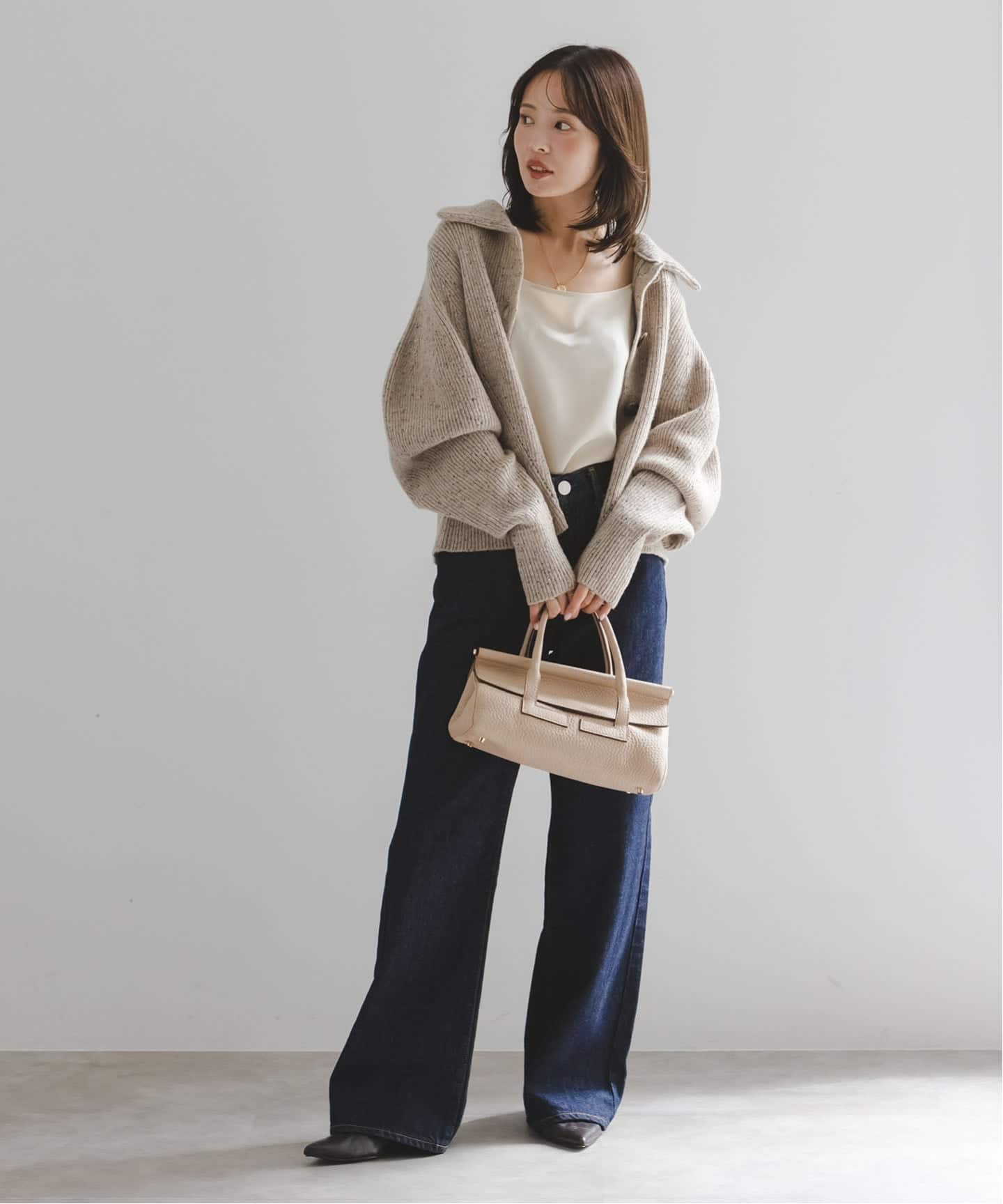 NOBLE別注》Venit/ヴェニット ネップツイードパフスリーブカーディガン