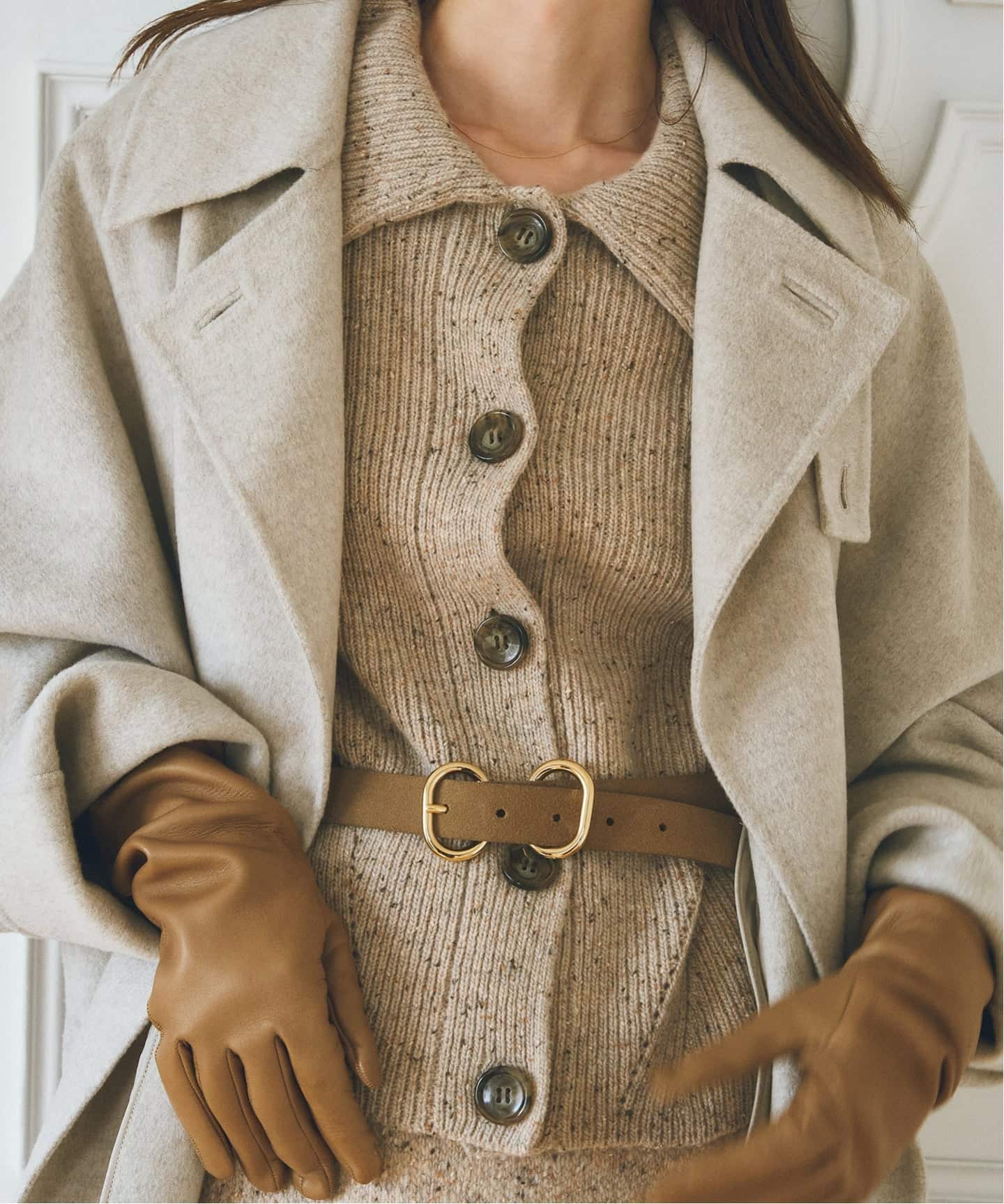 NOBLE別注》Venit/ヴェニット ネップツイードパフスリーブカーディガン