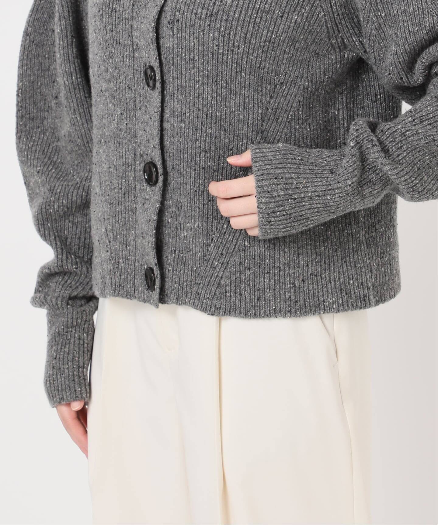 NOBLE別注》Venit/ヴェニット ネップツイードパフスリーブカーディガン