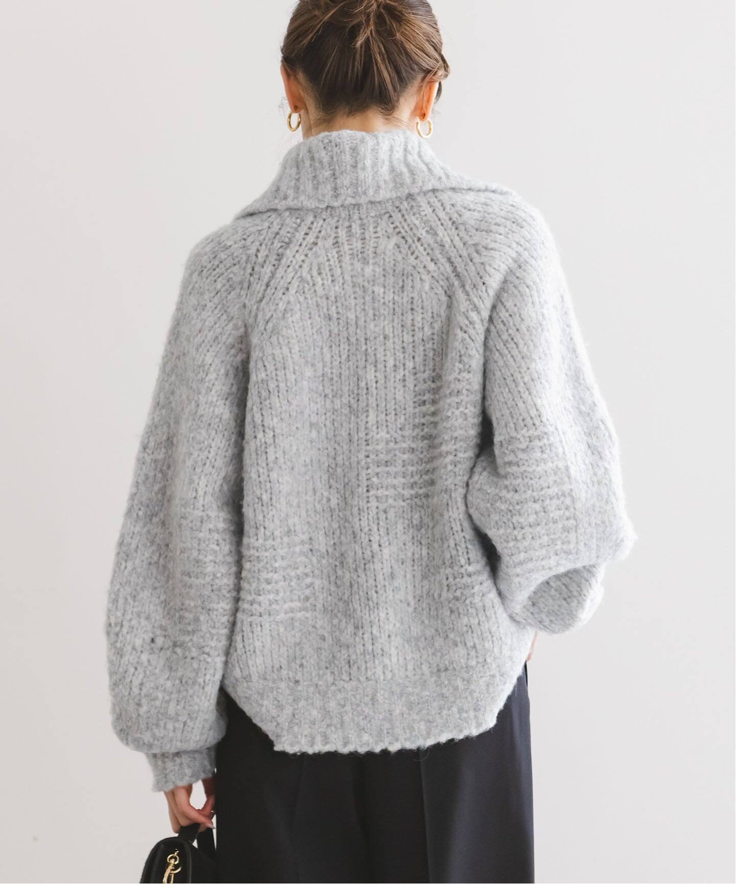 NOBLE 別注 Venit/ヴェニット レースアップニット グレー NOBLE別注》Venit/ヴェニット レースアップニット（ニット／セーター