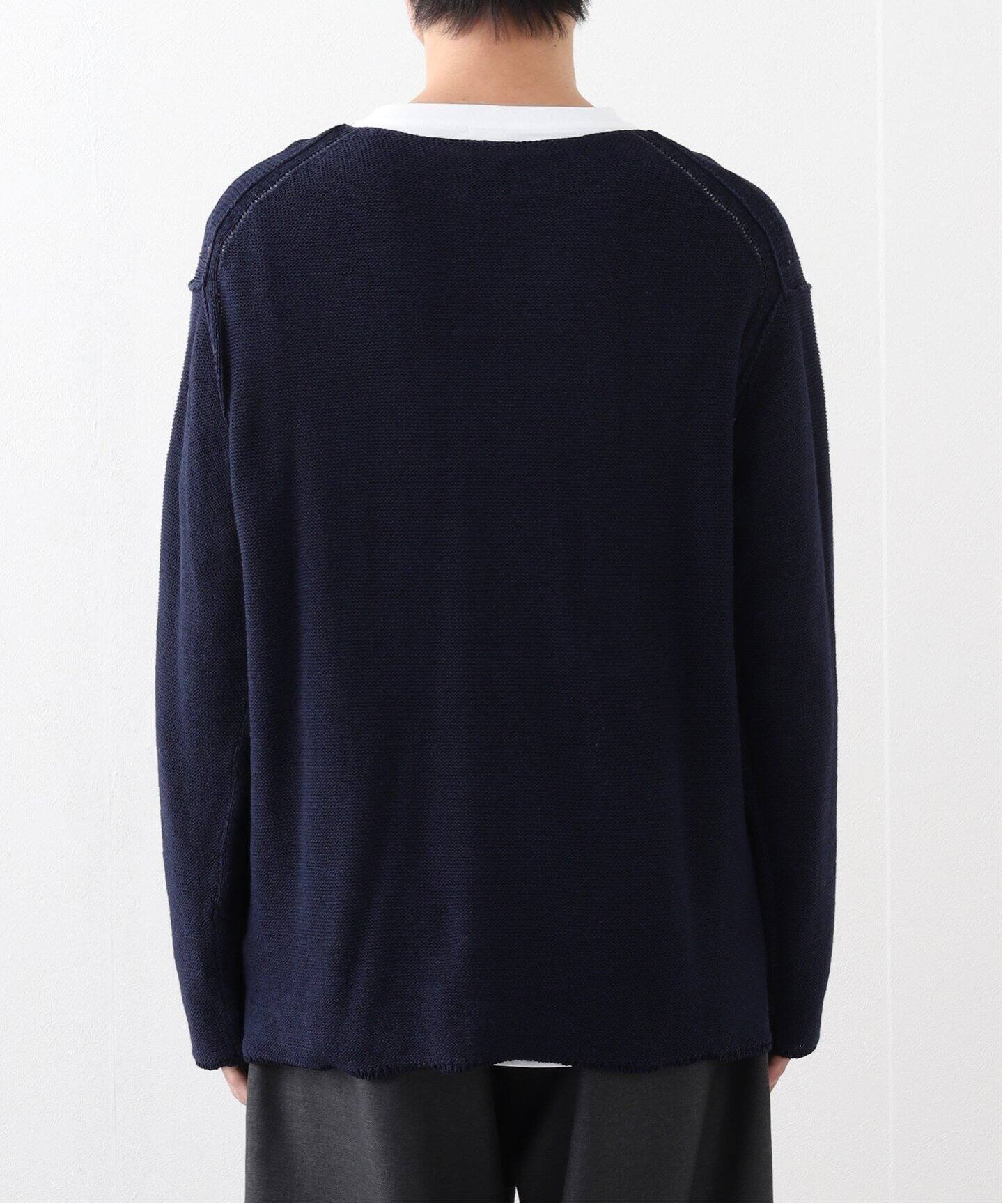 【極美品】エディフィスEDIFICE・ニットジャケット・ストレッチ・ネイビー・S エディフィス EDIFICE walenode for EDIFICE 別注 Vareuse Knit