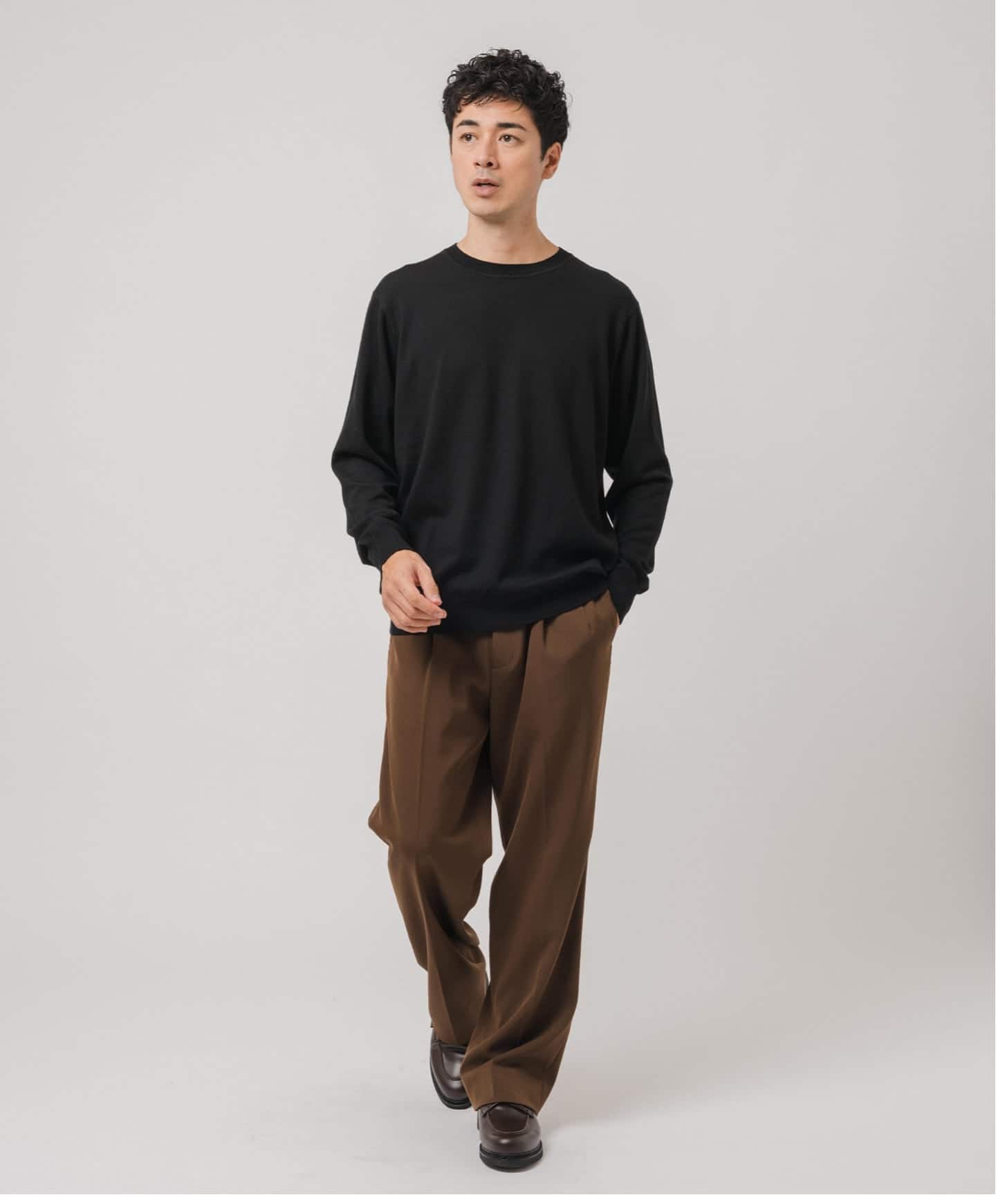 14ゲージ ウール クルーネックニット（ニット／セーター）｜EDIFICE