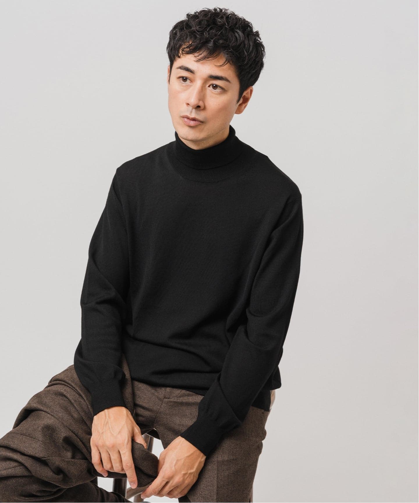 ☆ タートルネック ニット☆ブラック WEB限定/OUTLET】【SL】【秋冬】ウールミックスブレンドタートルネック