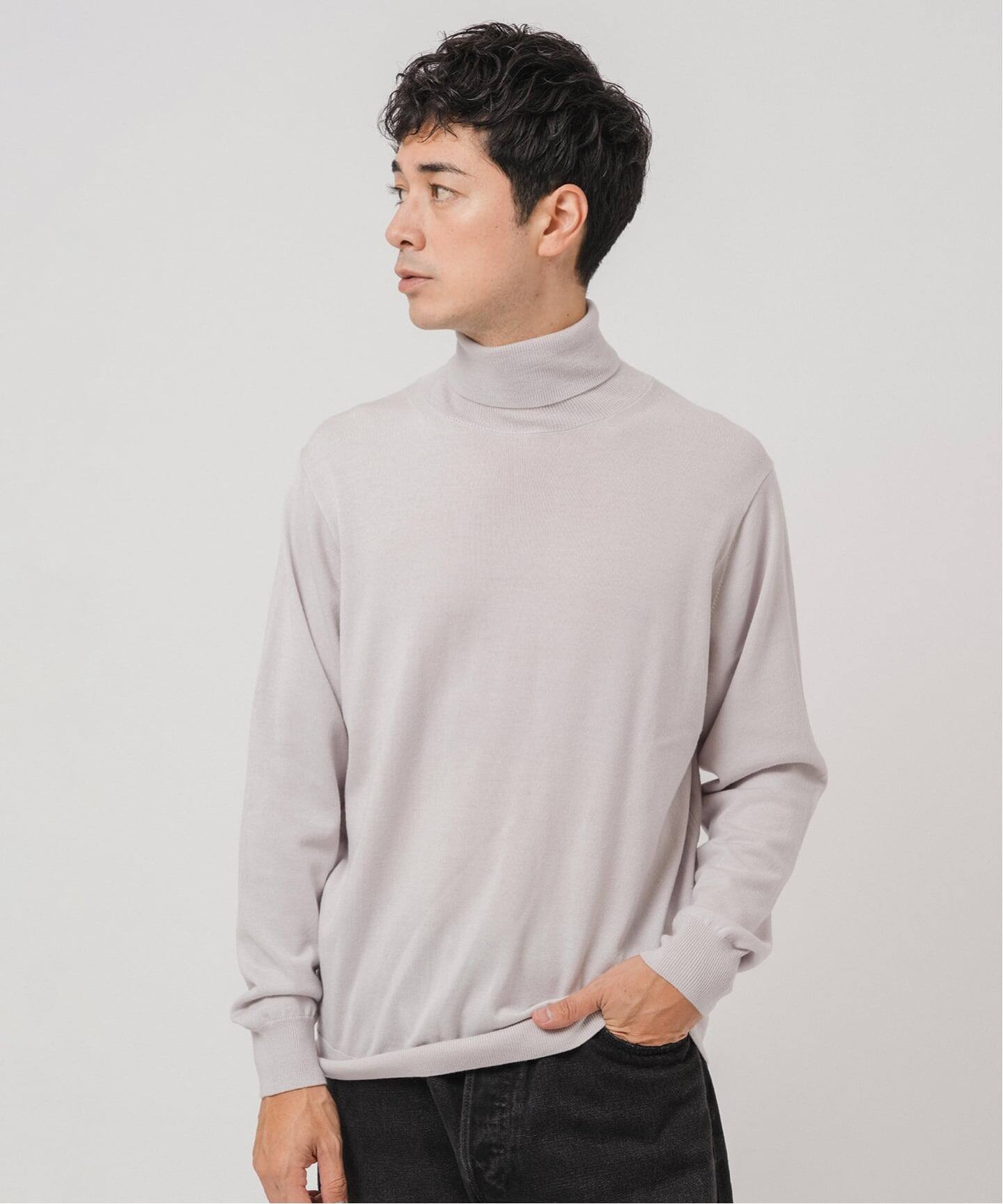 ウール、タートルニット タスマニアミックスタートルニット