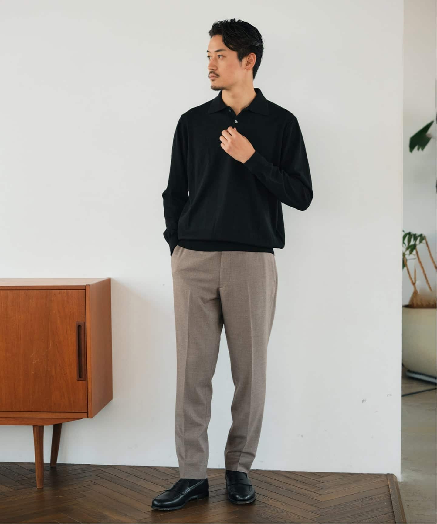 14ゲージ ウール ニットポロシャツ（ニット／セーター）｜EDIFICE