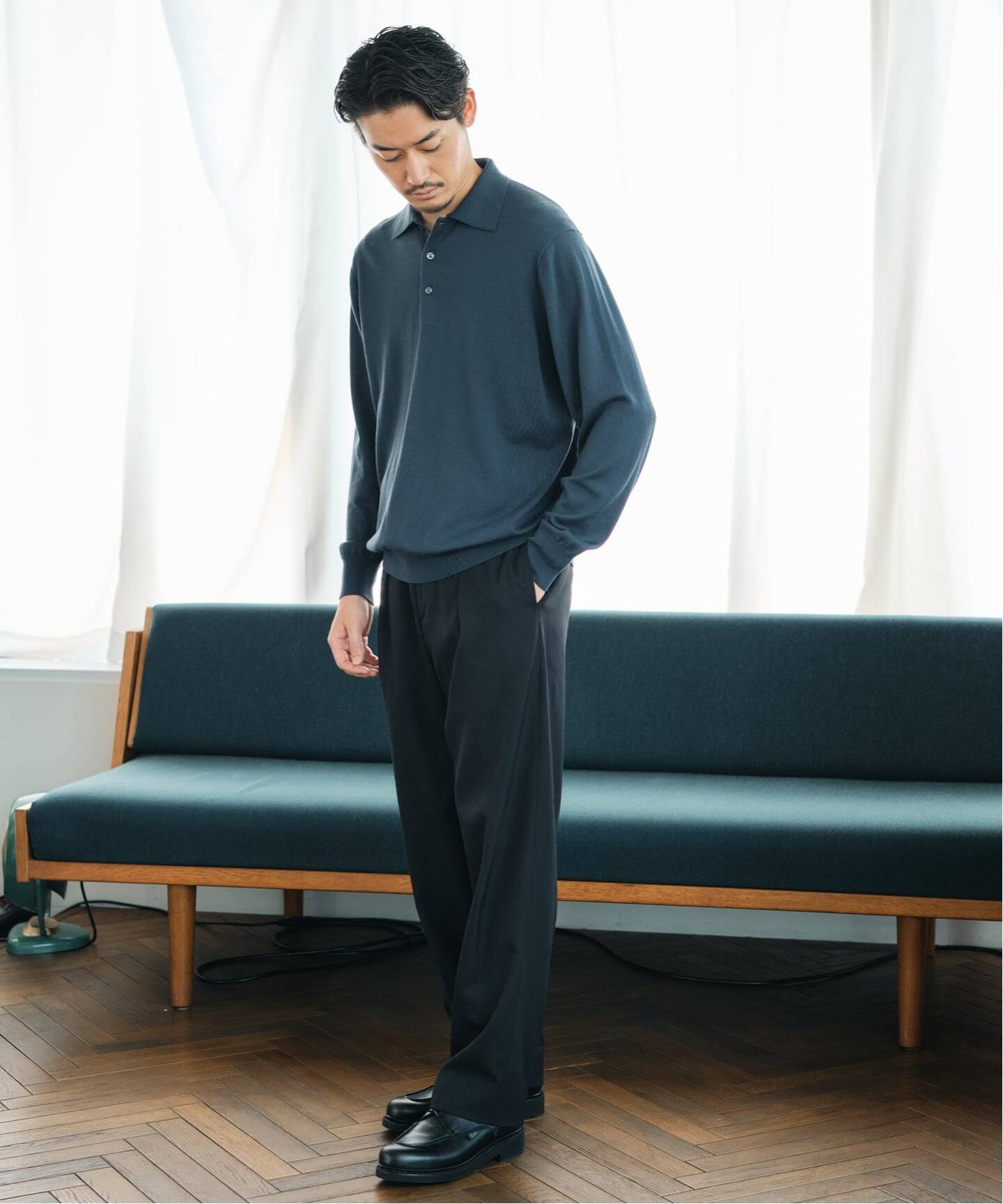 14ゲージ ウール ニットポロシャツ（ニット／セーター）｜EDIFICE