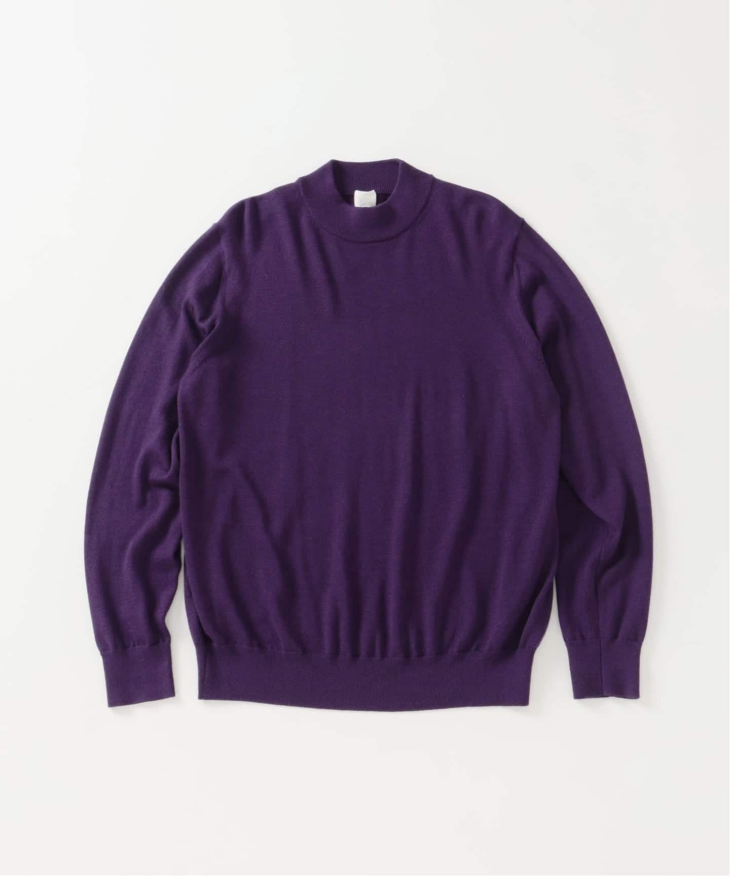 12G ウール/シルク/カシミヤ MIX クリスタル モックネックニット