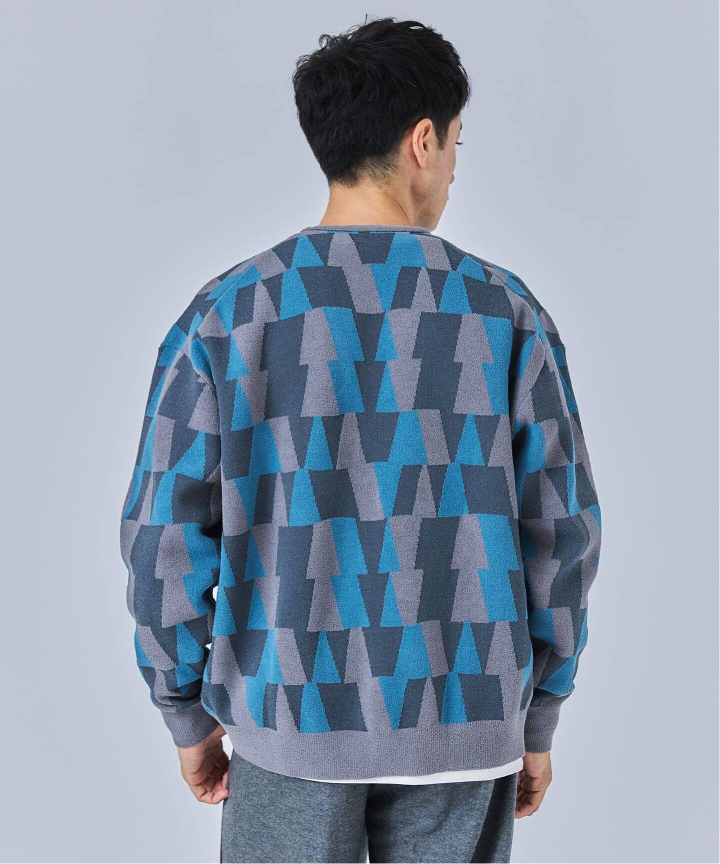 ジャガード シェニール ヤーン V カーディガン（カーディガン