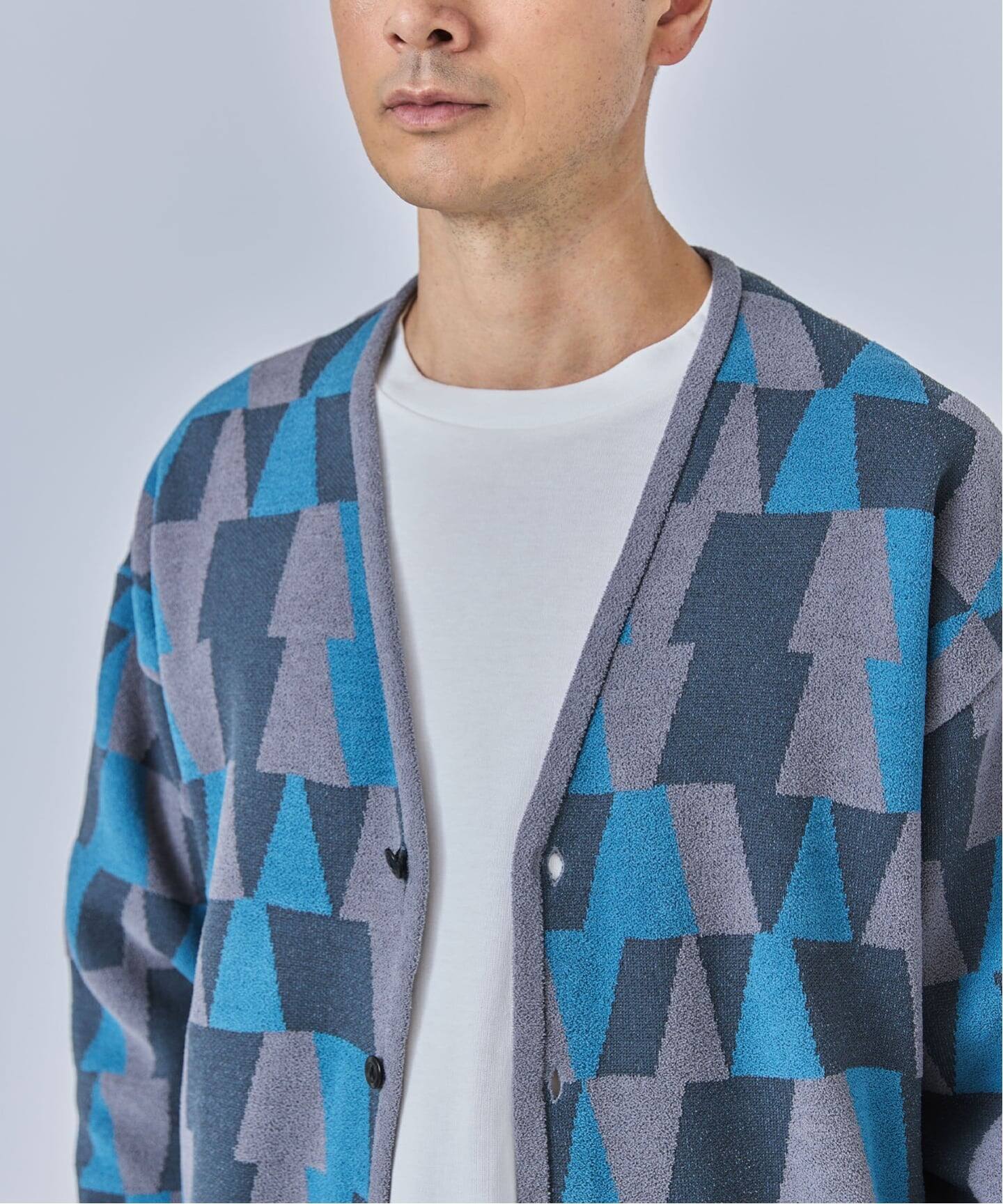 エディフィス（EDIFICE）/ジャガード シェニール ヤーン V カーディガン ジャガード シェニール ヤーン V カーディガン（カーディガン