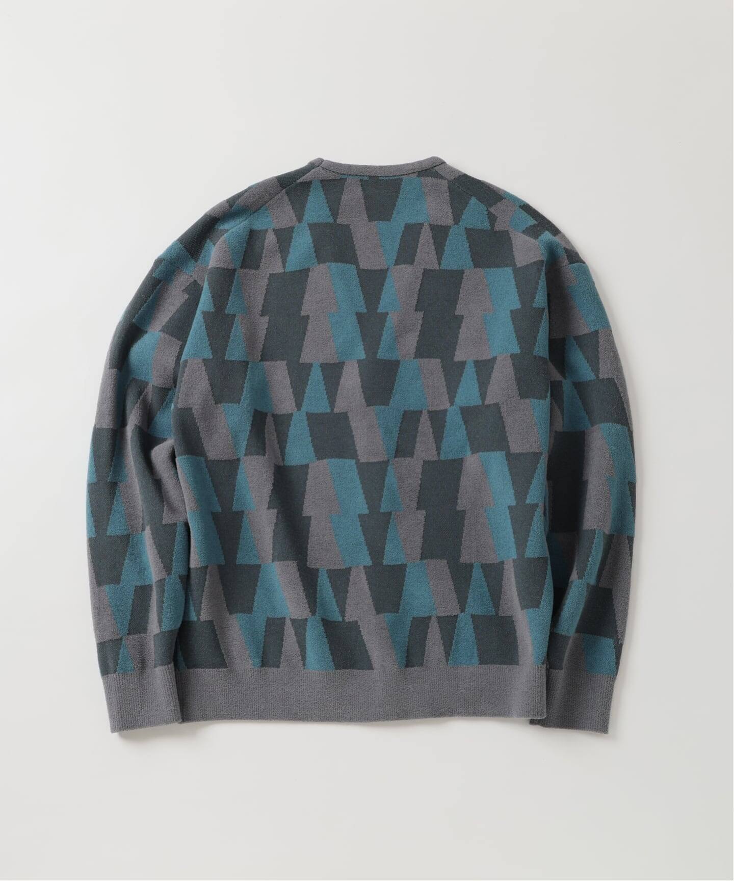 ジャガード シェニール ヤーン V カーディガン（カーディガン