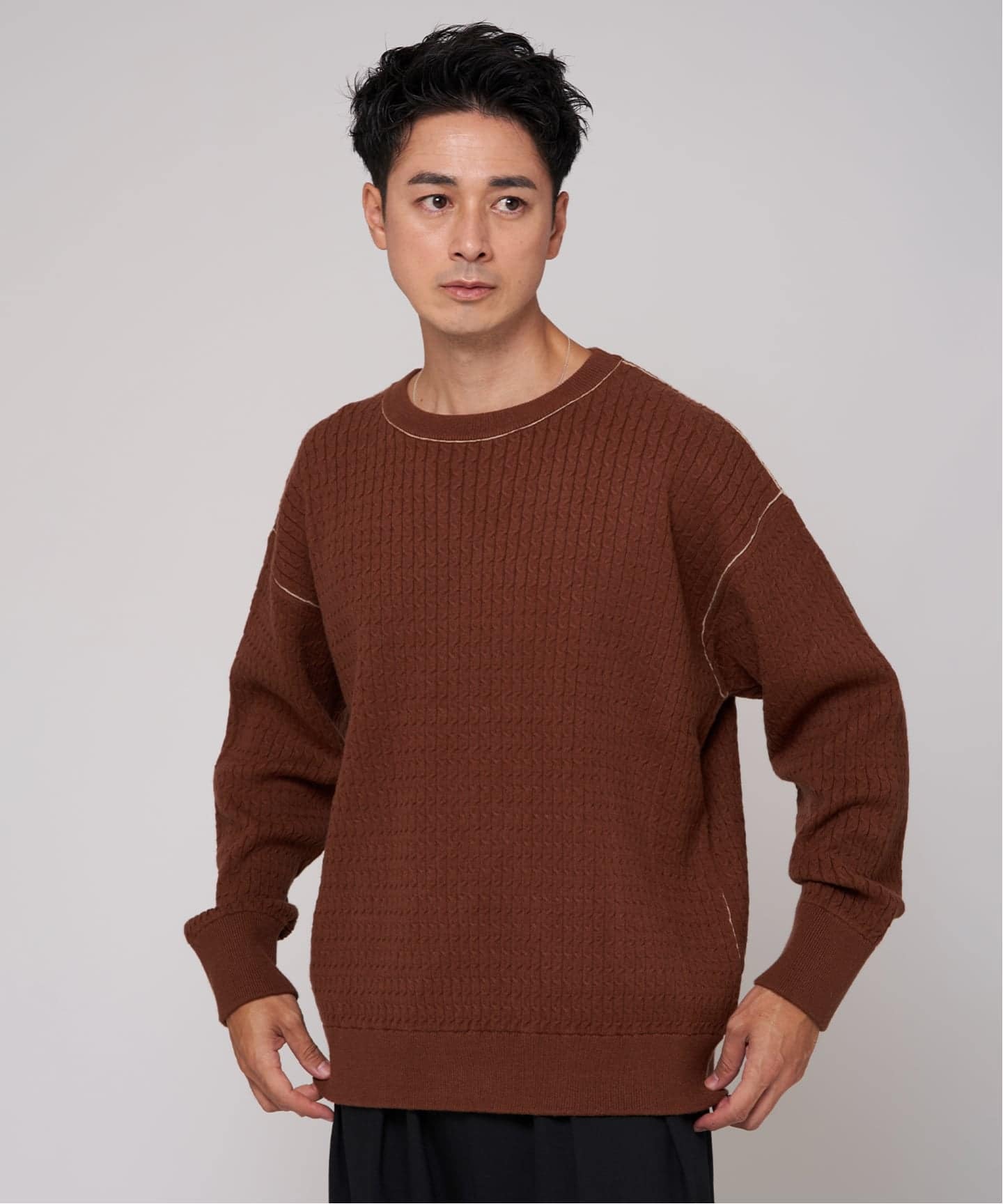 スウェット ライク スモール ケーブル ニット（ニット／セーター