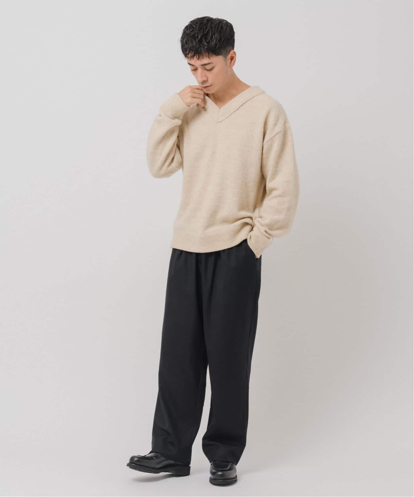 ETS.MATERIAUX(マテリオ) シャギー Vネック ニット（ニット／セーター