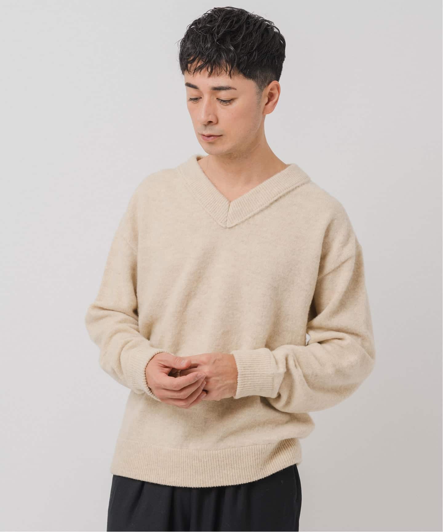 mame ラタンニット V-neck Vネックショート丈ニット（ニット/セーター）｜CHAN ME（チャンミ）の