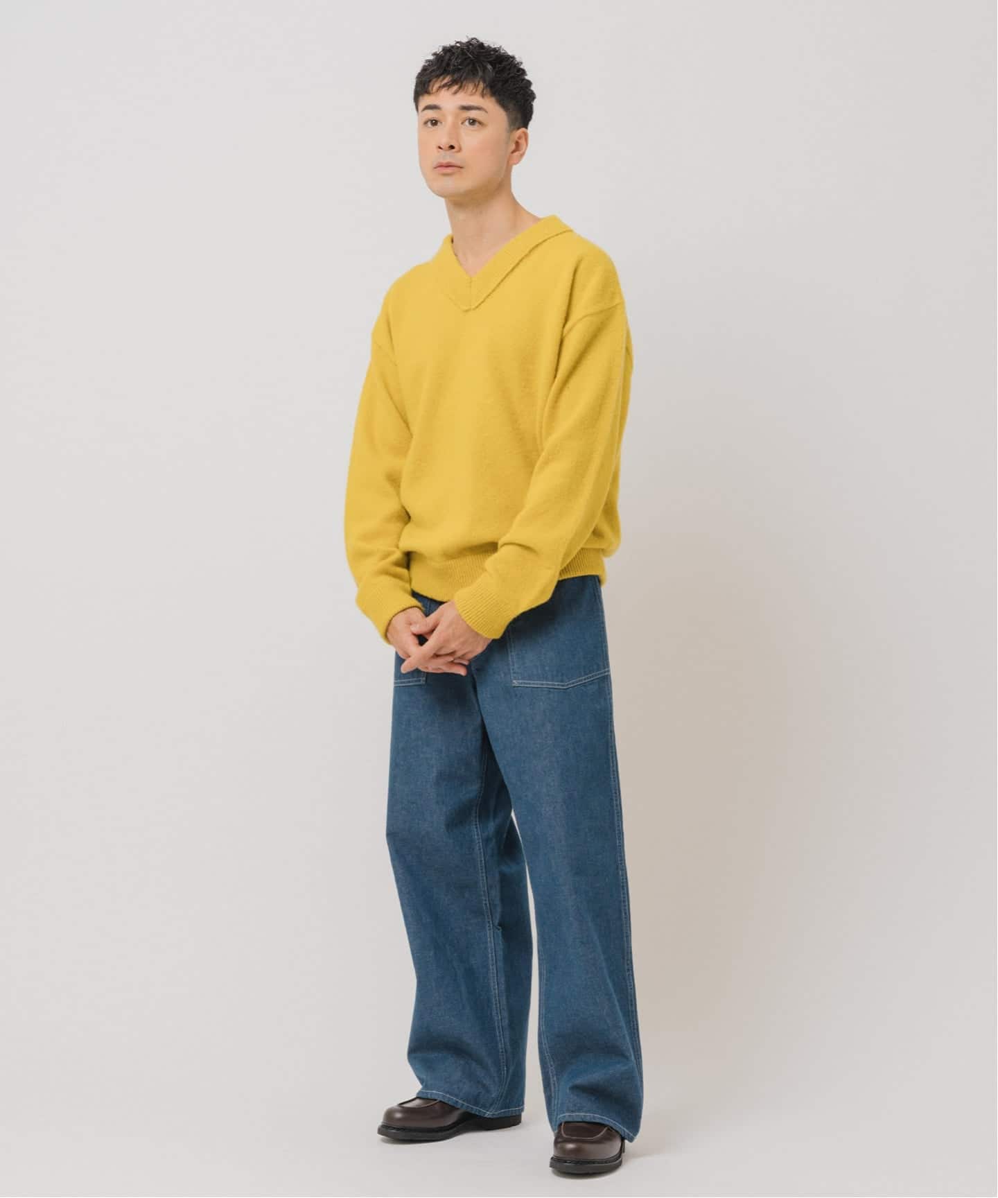 ETS.MATERIAUX(マテリオ) シャギー Vネック ニット（ニット／セーター