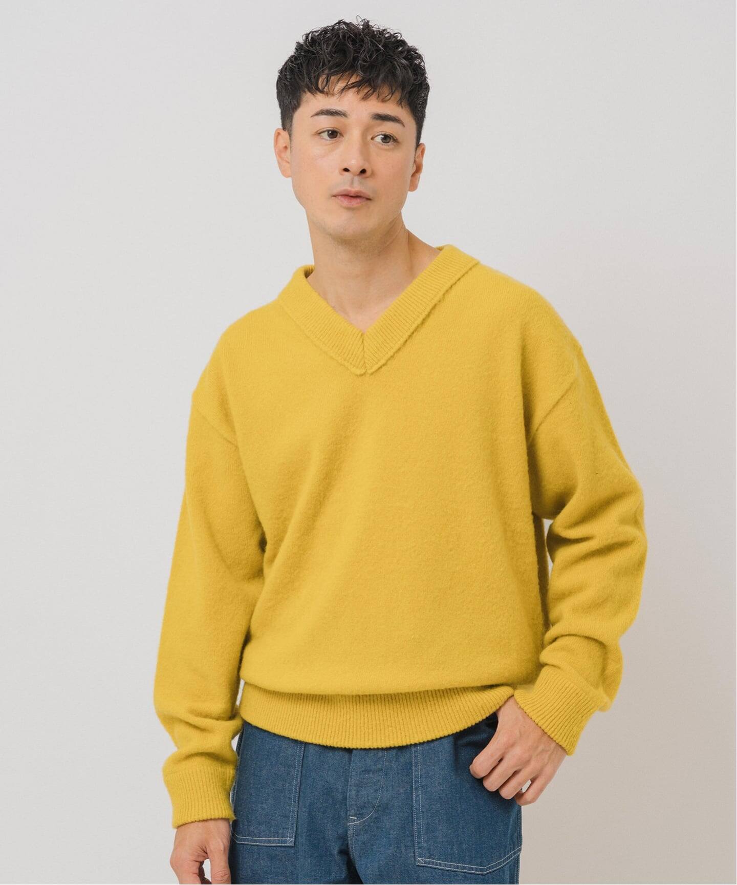 【NEW】エディフィス（EDIFICE）/ETS．MATERIAUX(マテリオ) シャギー Vネック ニット ETS.MATERIAUX(マテリオ) シャギー Vネック ニット（ニット／セーター