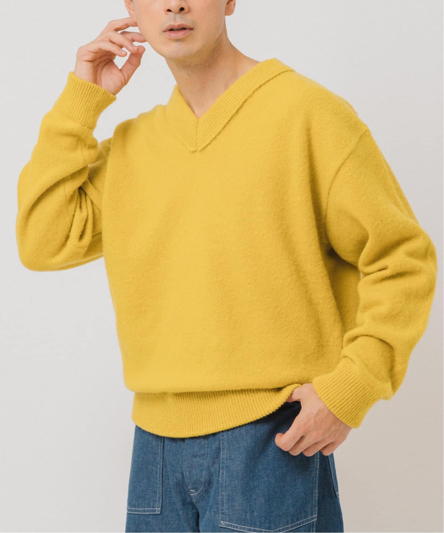 ETS.MATERIAUX(マテリオ) シャギー Vネック ニット（ニット／セーター