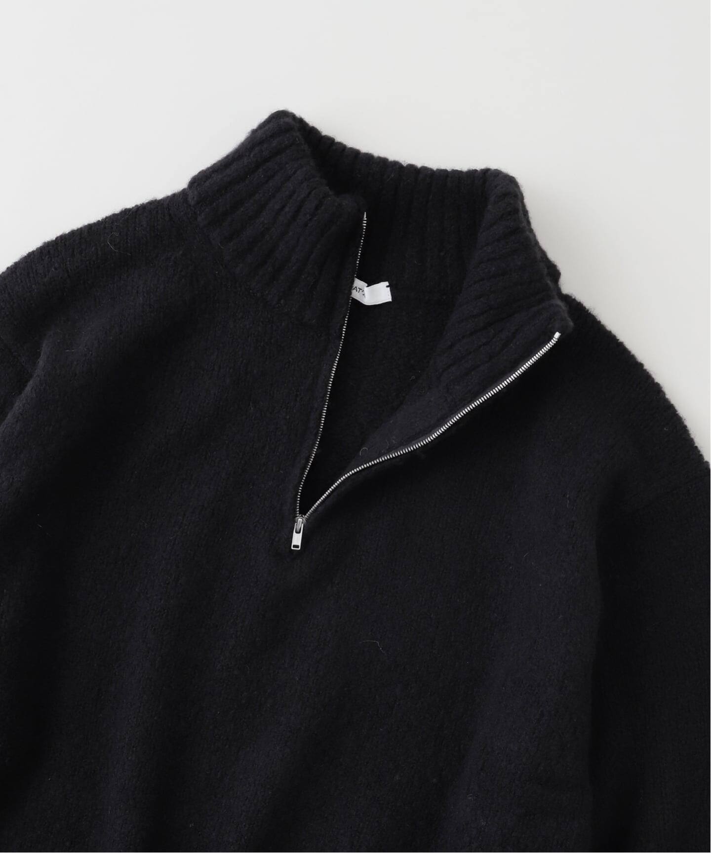 ATON (エイトン) WOOL CASHMERE BOUCLE HALF ZIP スウェット（ニット