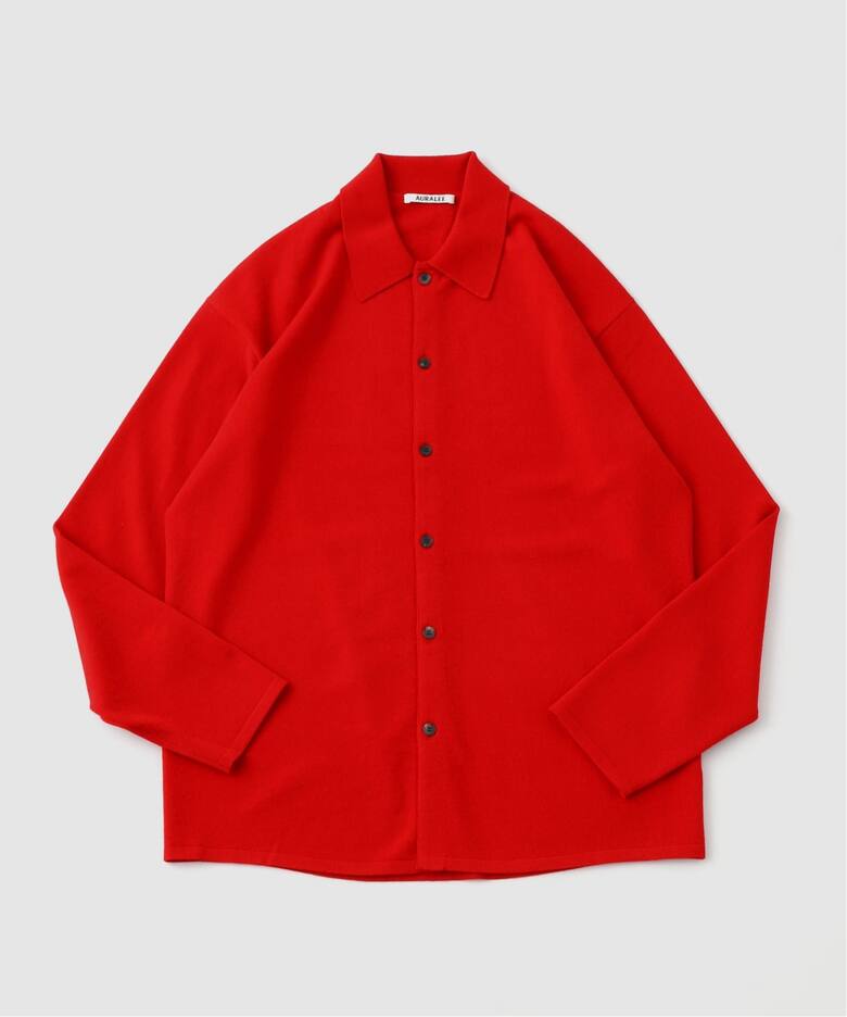 AURALEE (オーラリー) HIGH TWIST WOOL KNIT SHIRT カーディガン 