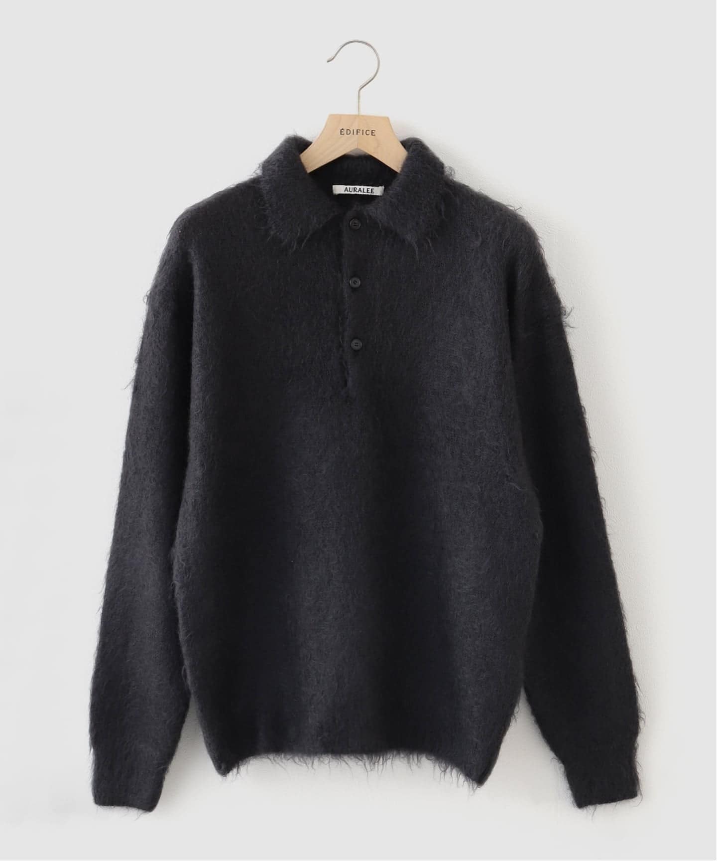 AURALEE (オーラリー) BRUSHED SUPER KID MOHAIR KNIT ポロ